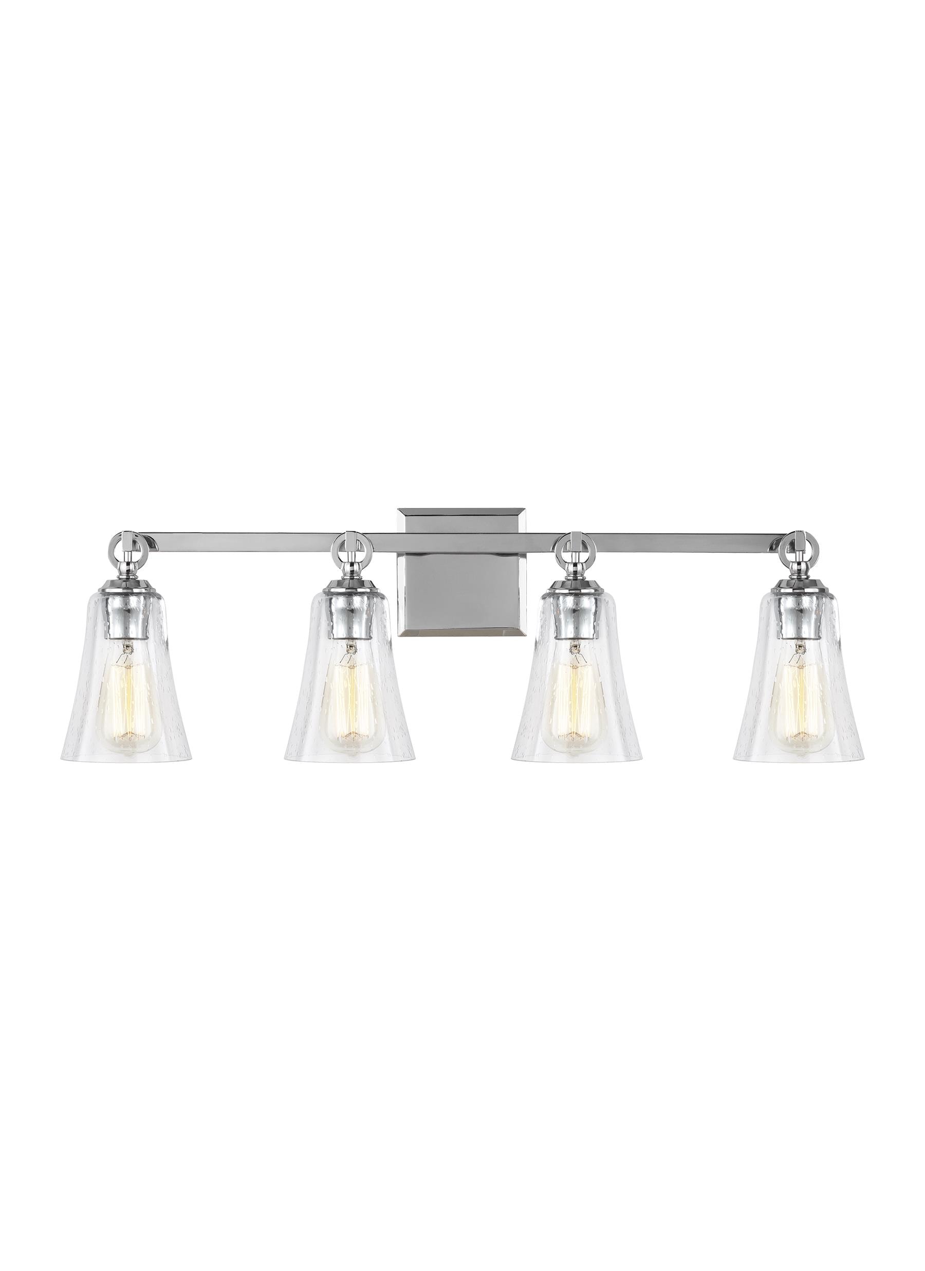Generation Lighting VS24704CH Monterro 30.25-in 4 -Light Polished Chrome Transitional Vanity light