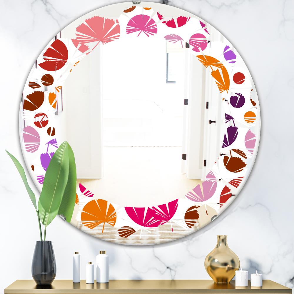 Designart Designart Mirrors 24-in W x 24-in H Round Pink Polished ...