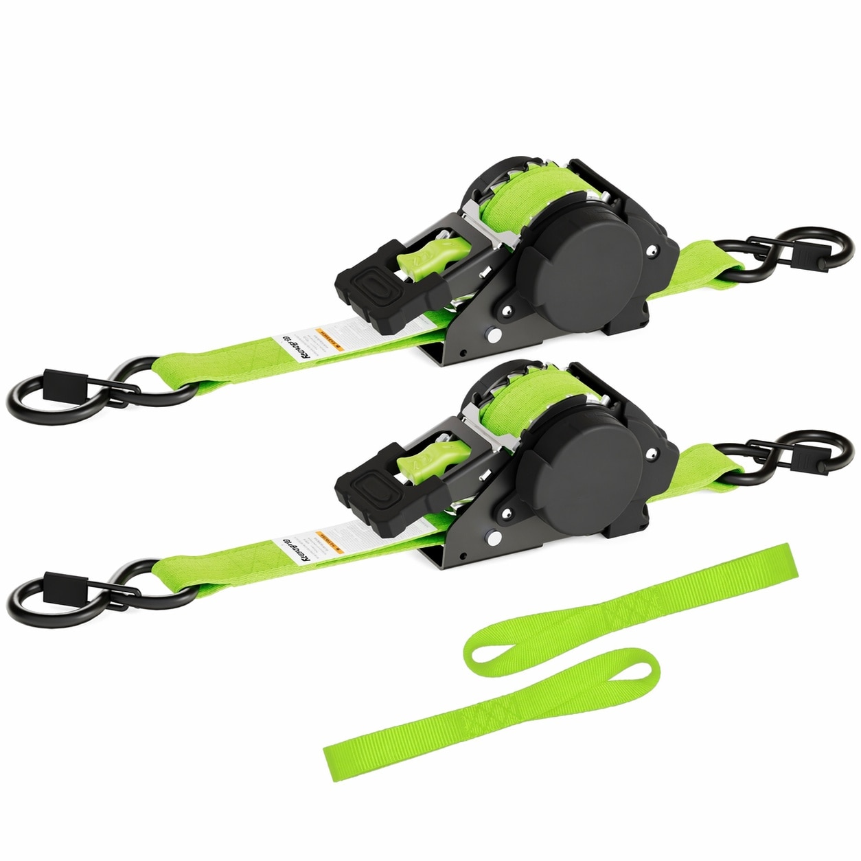 Etokfoks  12 ft x 1 in Ratchet Retractable Tie Down Straps Heavy Duty 1760 lbs Break Strength Cargo Fastener 2 Pack