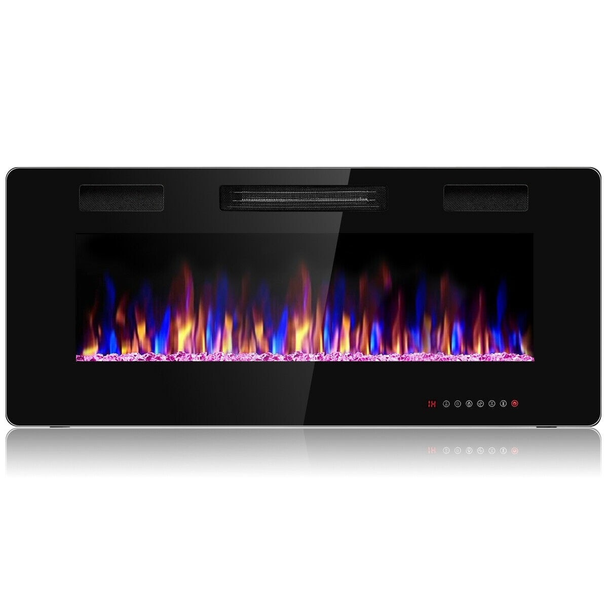Clihome CWCH-EPA24704 42-Inches W Black Wall mount Fan-forced Wall-mount Electric Fireplace with Remote Control Included