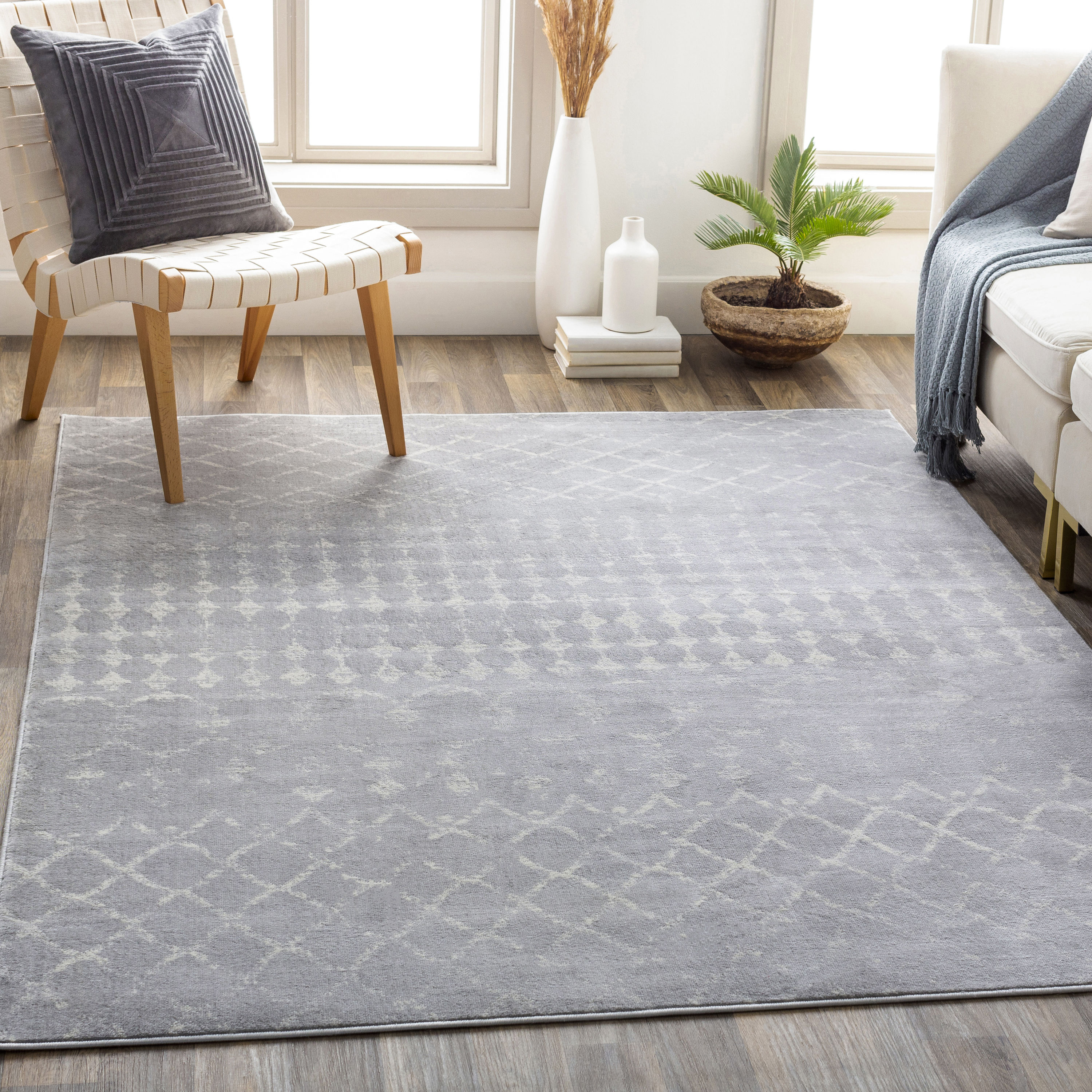 Surya ROM2344-5371 Roma 5 X 7 Medium Gray Indoor Medallion Global Area Rug