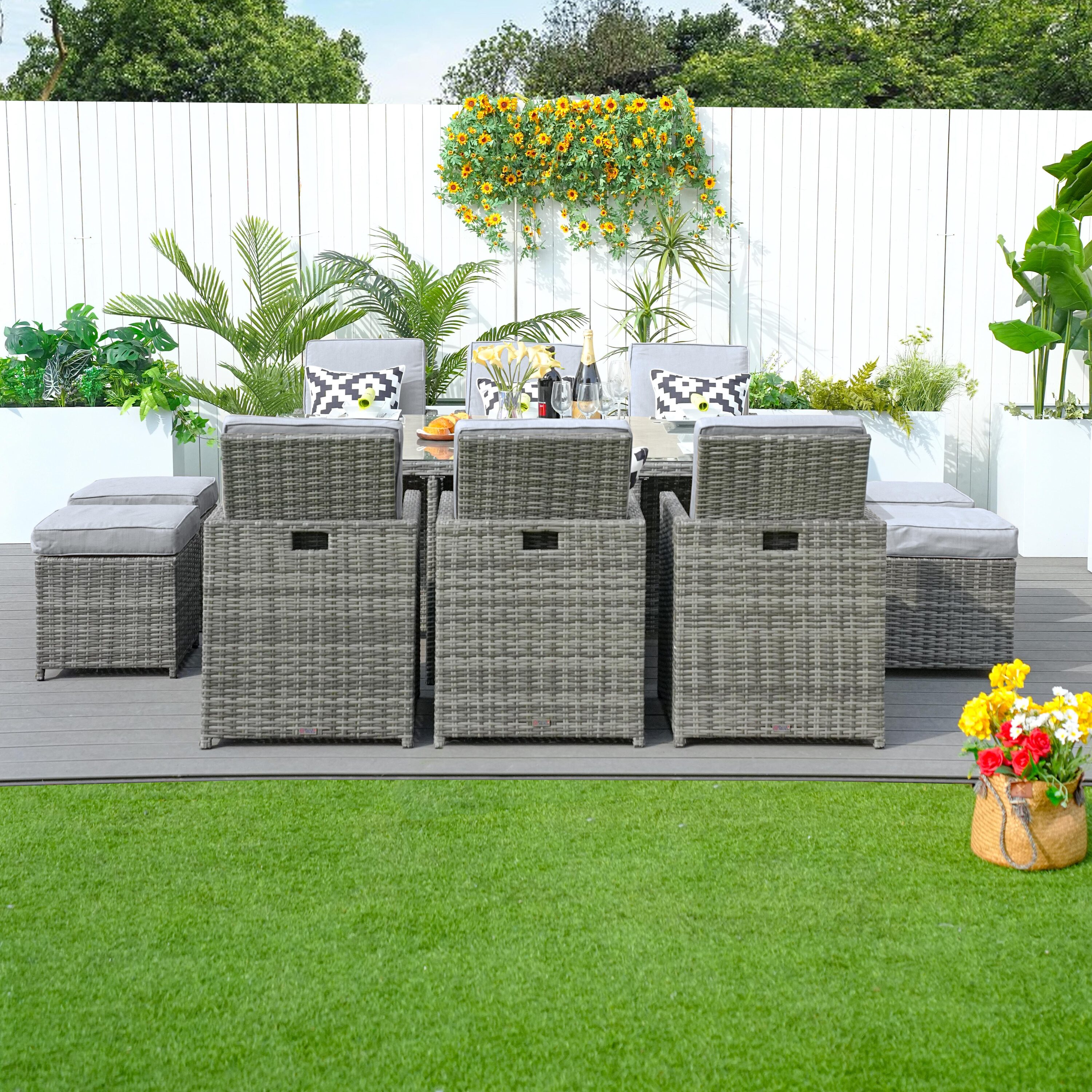 Direct Wicker PAD-3234-GRAY Patio-Dining-Sets - View #4