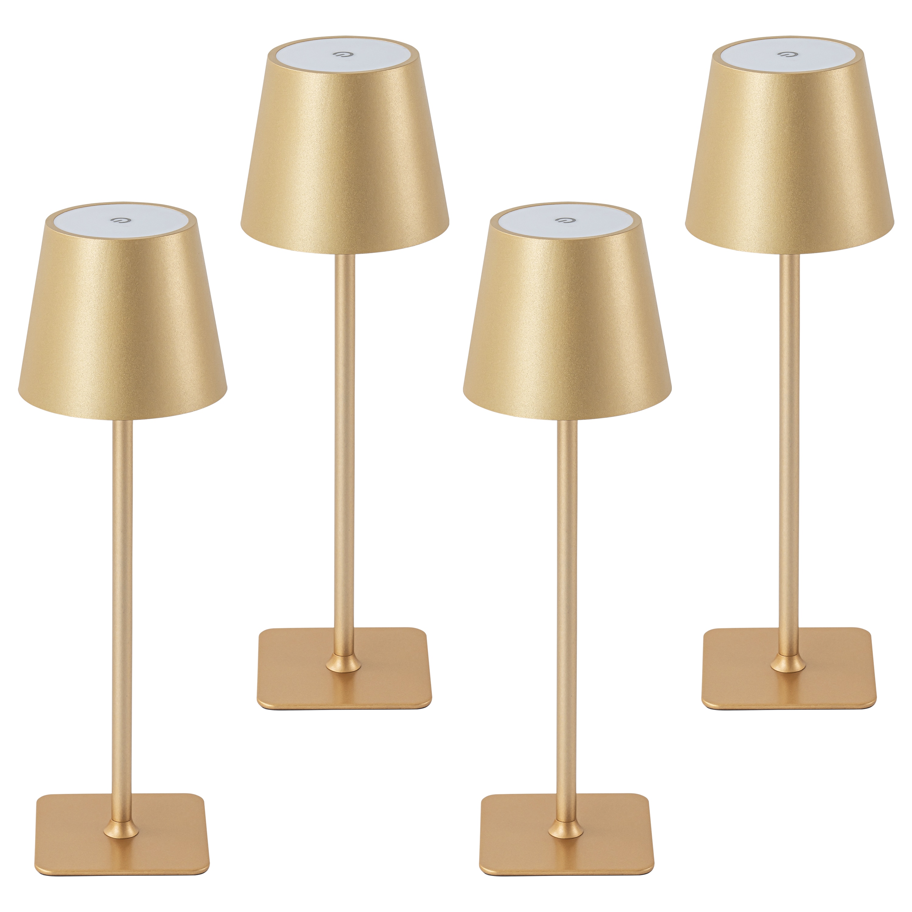 C Cattleya LCA2615-4TG 14 Matte Gold LED Touch Table Lamp with Plastic Shade 4 -Set