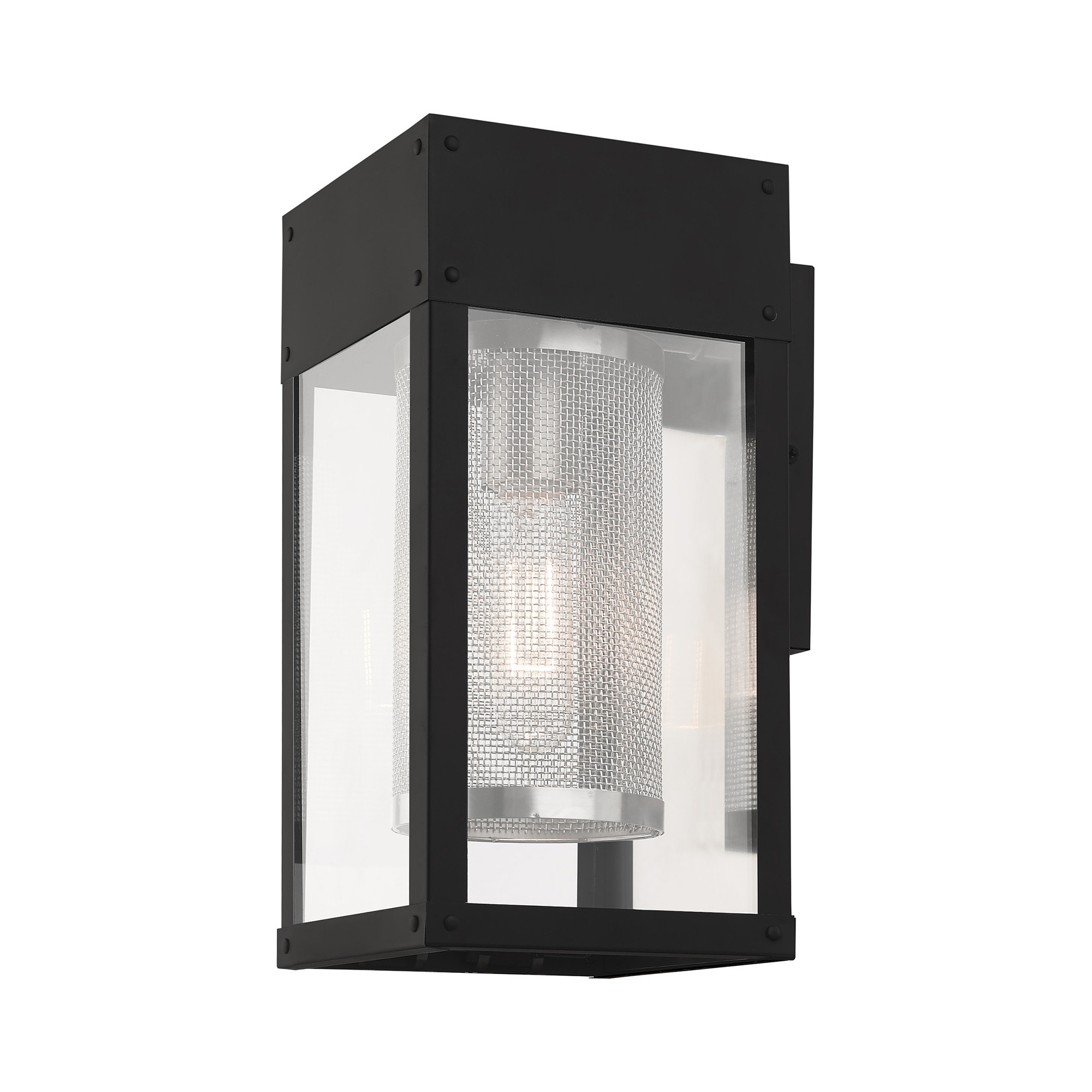 Franklin Black Stainless Steel Outdoor Lantern Wall Light