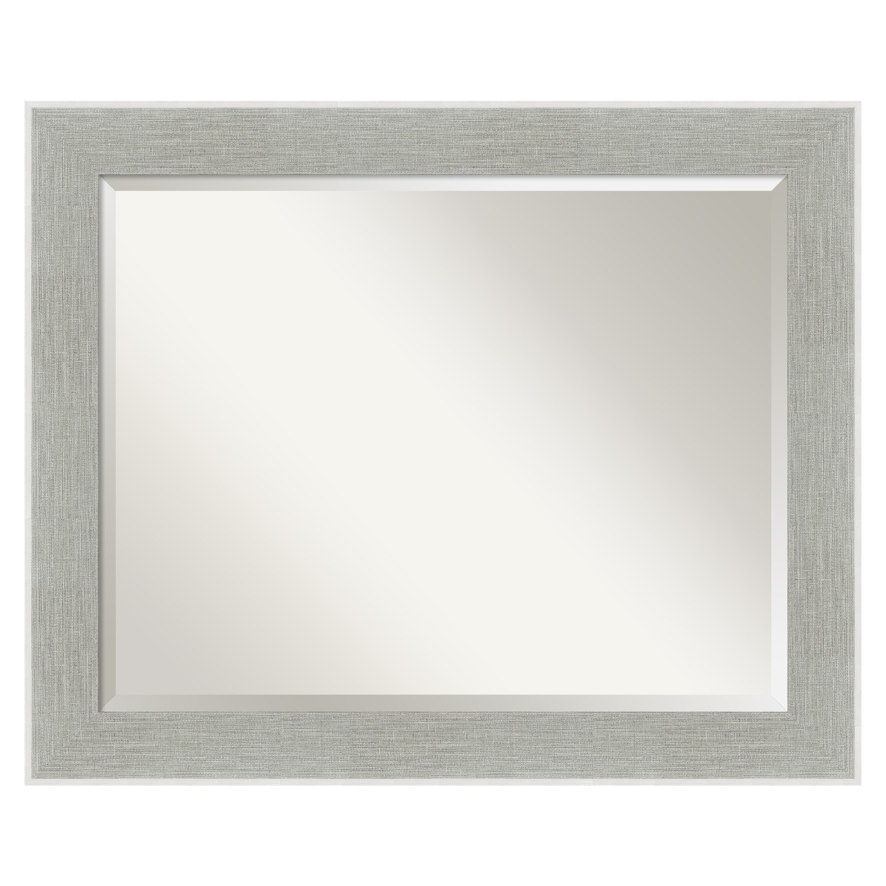Amanti Art A17005480016 Glam Linen Grey 33.25-Inches W x 27.25-Inches H Rectangle Glam Linen Grey Framed Wall Mirror