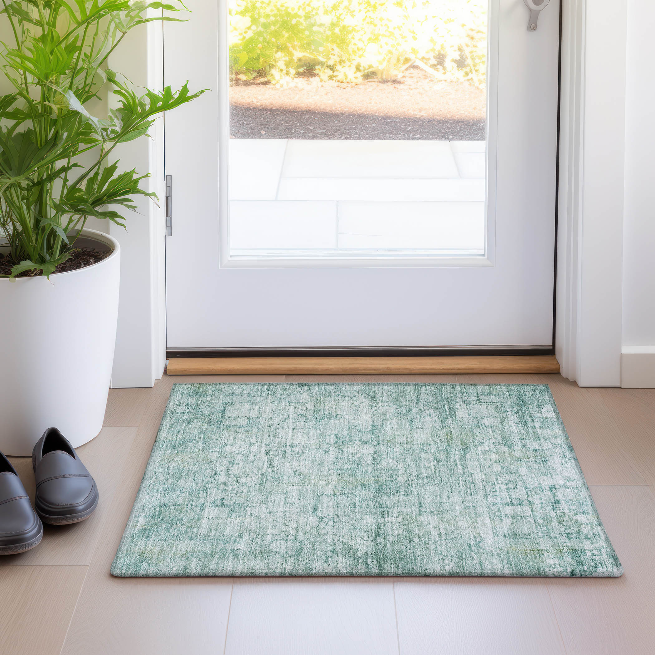 Addison Rugs ACN1764TE20X30 Chantille ACN1764TE 1 x 2 (ft) Loomed Teal Rectangular Indoor/Outdoor Machine washable Pet Friendly Area rug