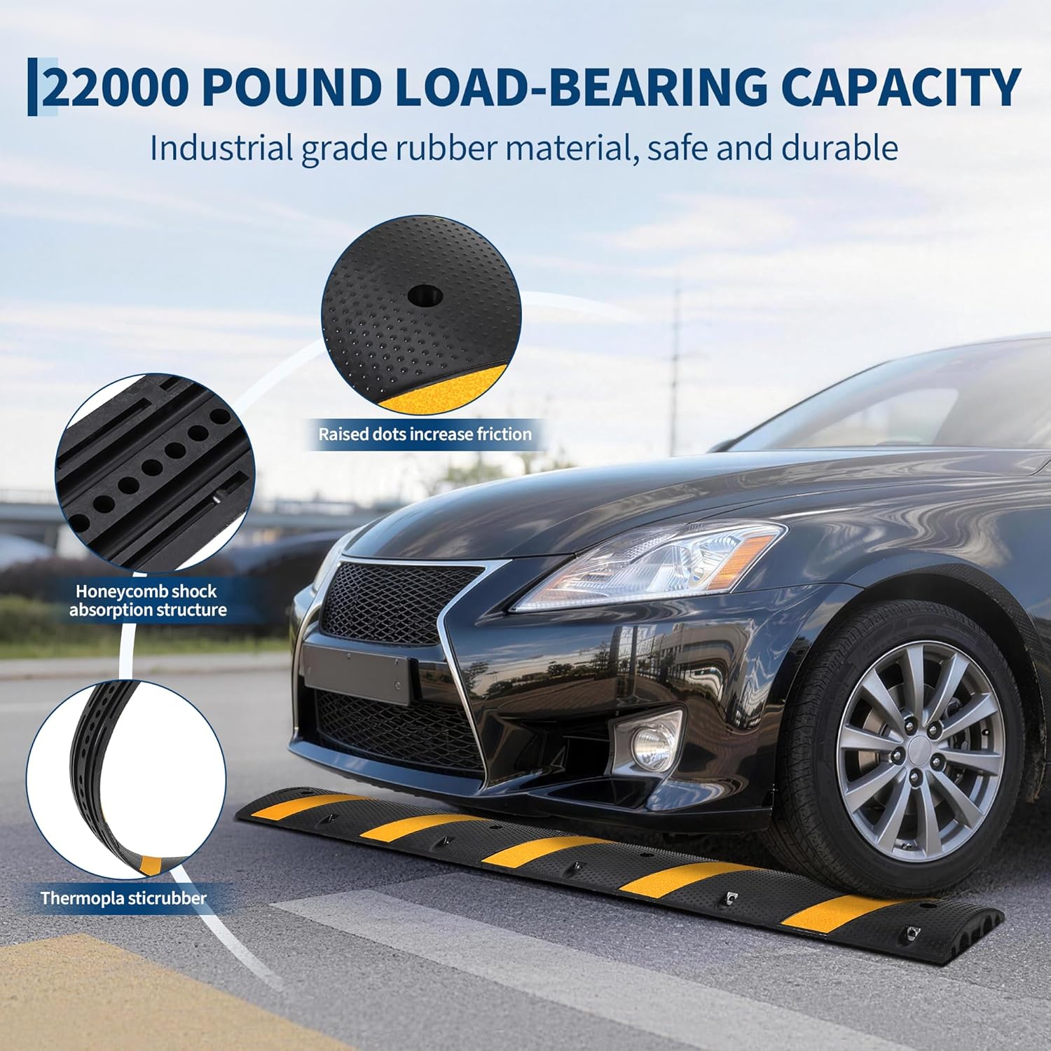 Garvee 2 Pack 6FT Rubber Speed Bump for Road72 in Cable Protector Ramp ...