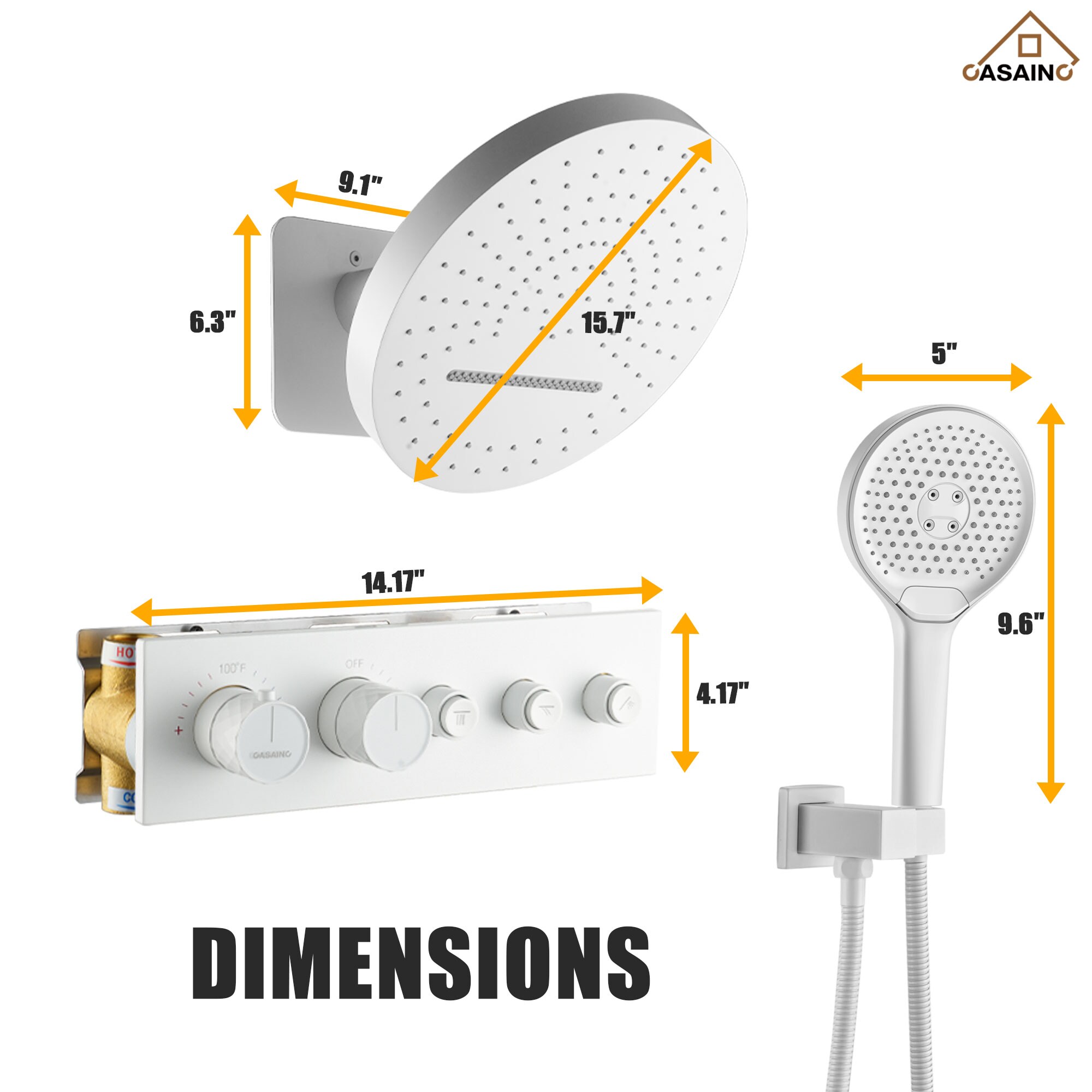 CASAINC WE-SS21BG Showerhead-Bar-Panels - View #9