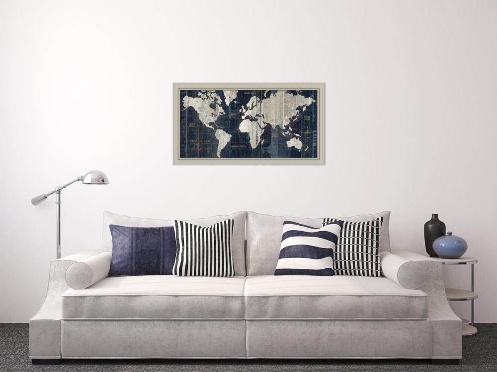 Amanti Art Silver Wood Framed 23.5-in H x 43.12-in W Coastal Paper ...