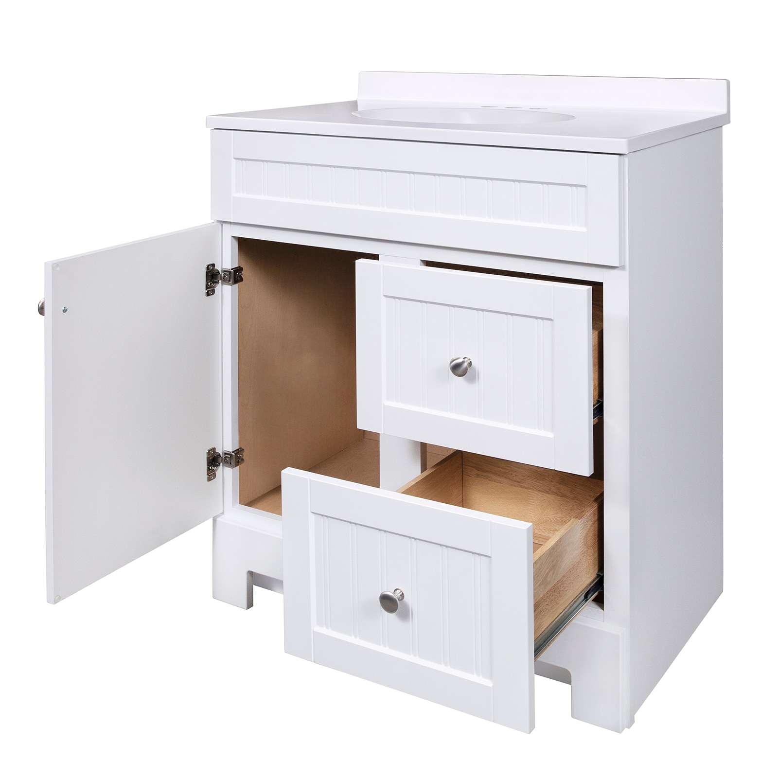 Style Selections Ellenbee 30in White Single Sink Bathroom Vanity with