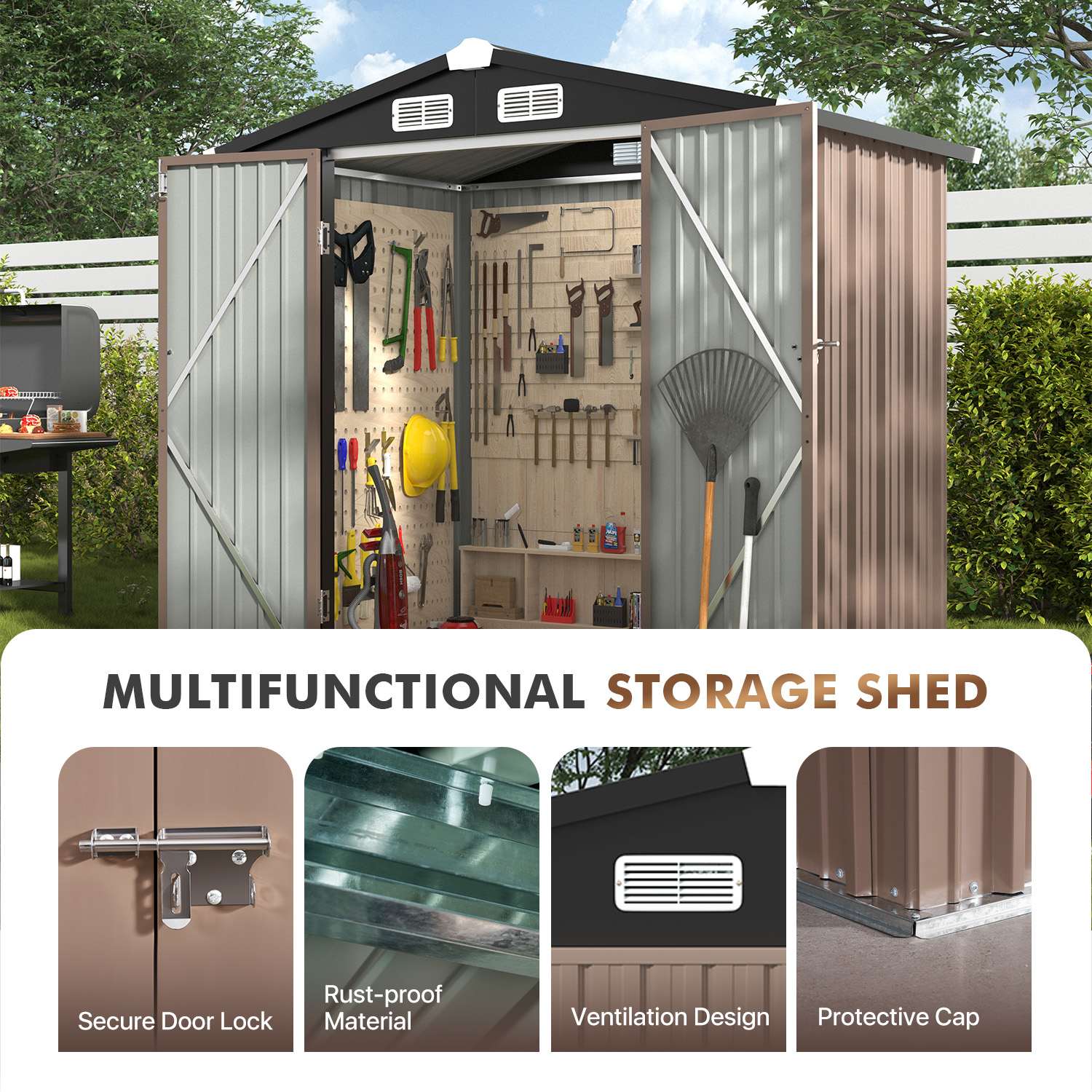 Sunmthink MSD0604-0719BR Metal-Storage-Buildings-Sheds - View #4