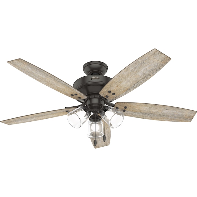 Hunter Hildebrand 52 In Noble Bronze Led Indoor Ceiling Fan With Light 5 Blade The Fans Department At Com - Hunter Ceiling Fan Just Stopped Working
