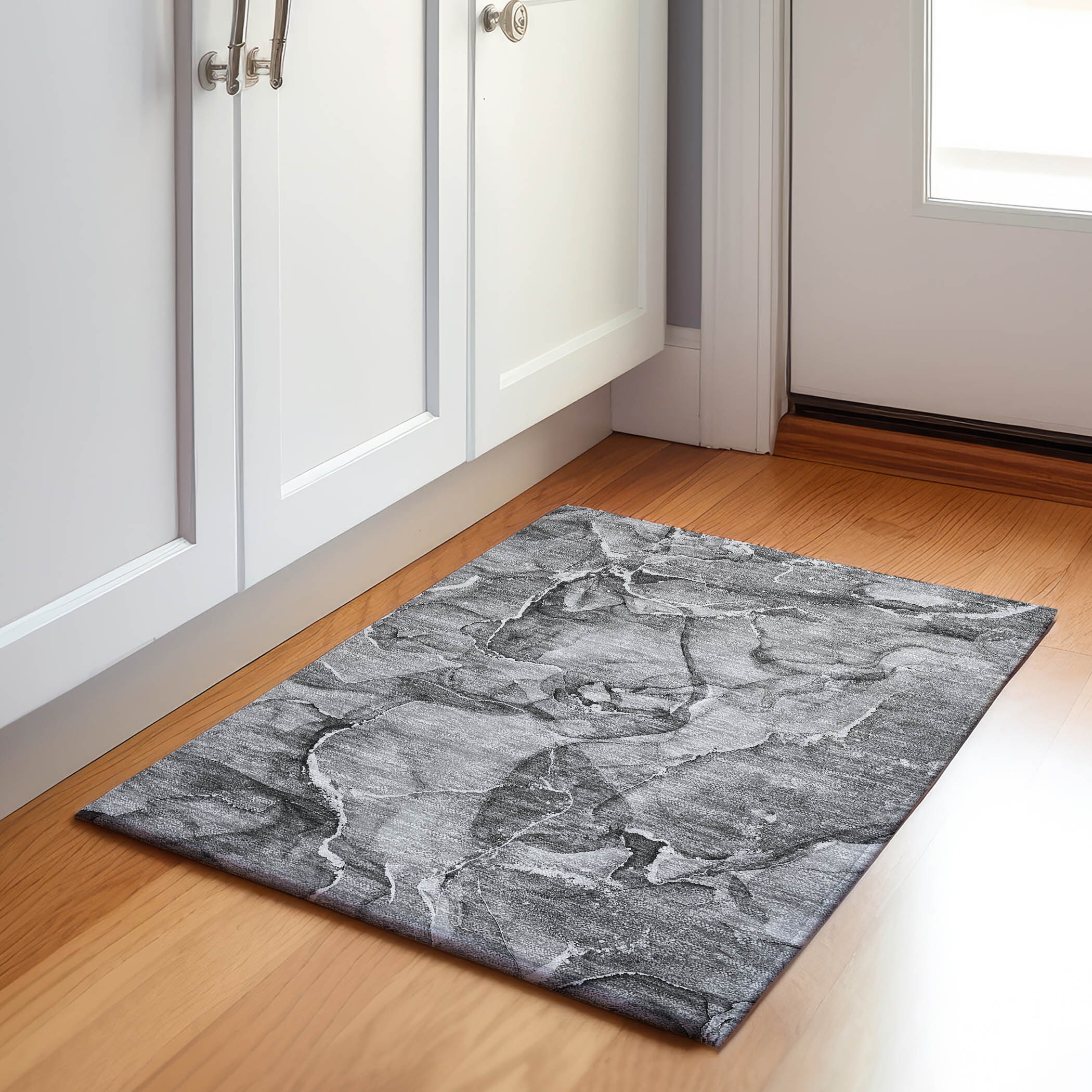 Addison Rugs AMF515BU2X8 Mayfield AMF515BU 2 x 7 (ft) Loomed Polyester Blue Rectangular Indoor Abstract Machine washable Area rug