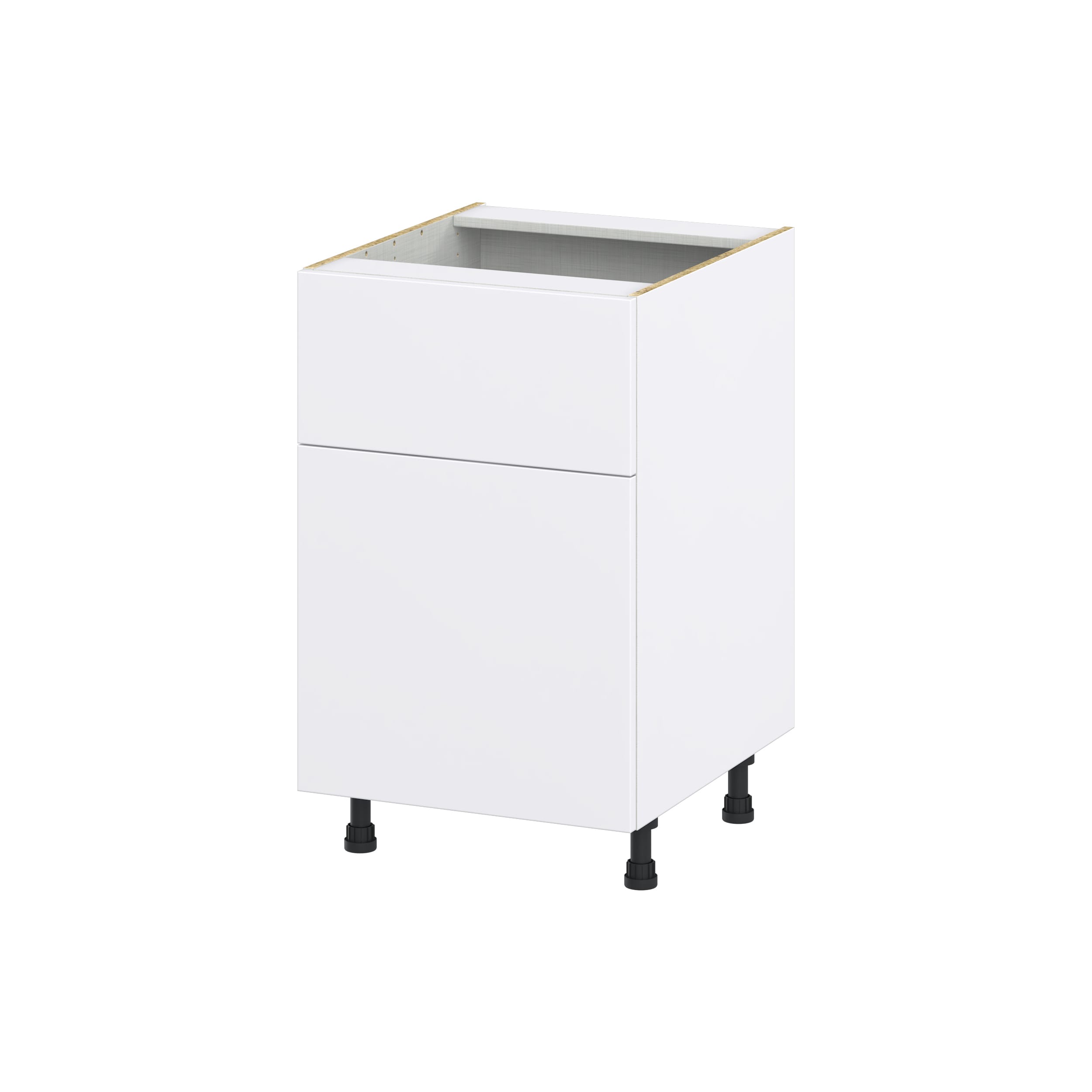 Hugo&Borg Lasalle 21-in W x 34.5-in H x 24-in D Bright White Slab 3-Drawer Base Fully Assembled Cabinet (Flat Panel Style)