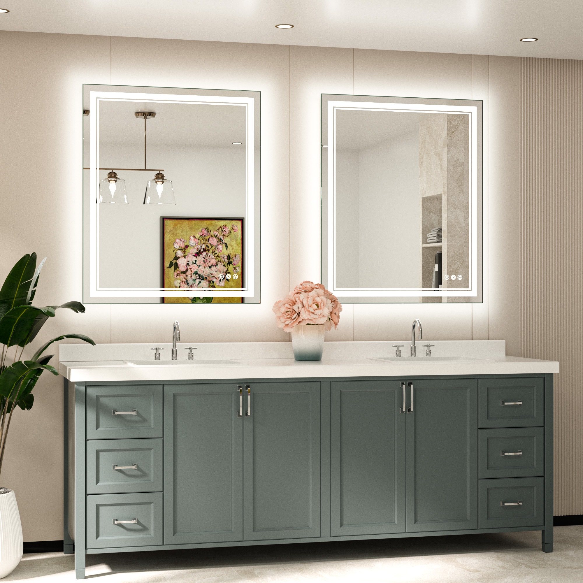 Keonjinn LW-JZ-ZBGSSW-7691 Framed-Bath-Mirrors - View #2