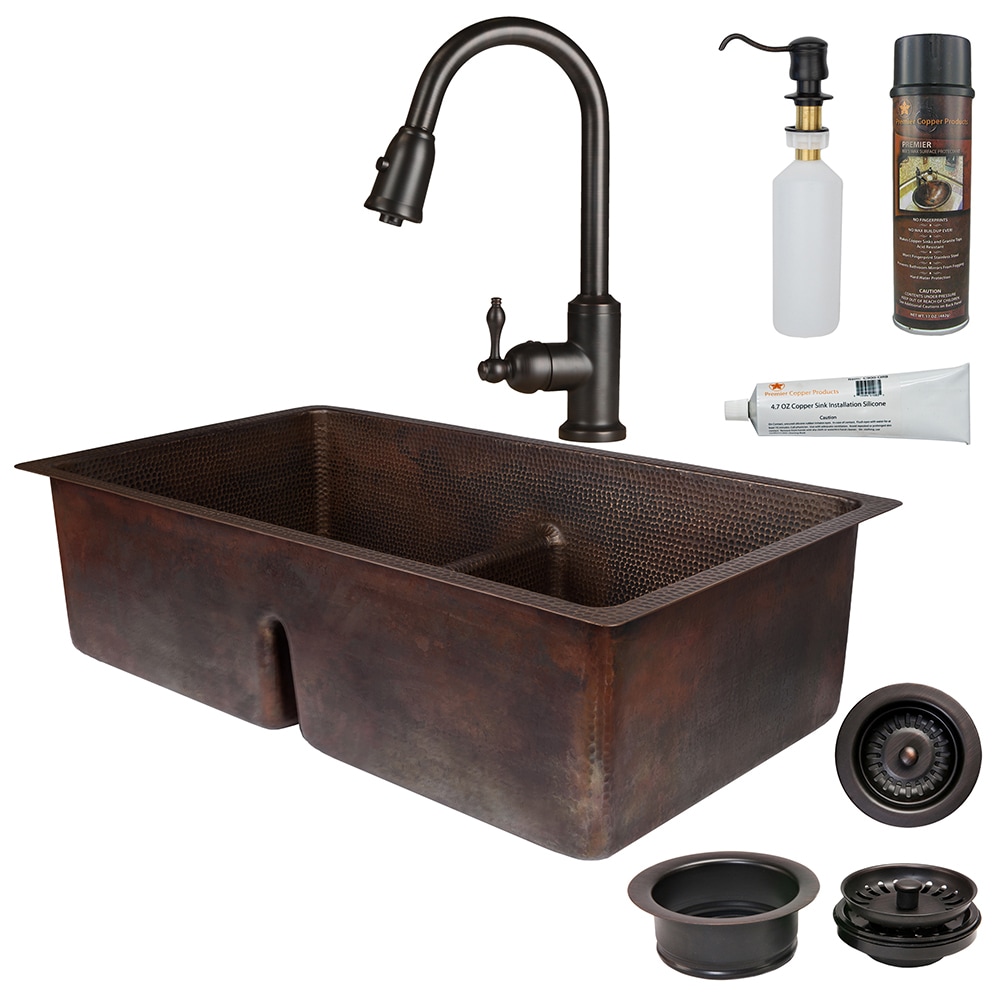 PREMIER COPPER PRODUCTS Kitchen Sinks Pack Undermount 33 In X 19 In Oil   47703144 