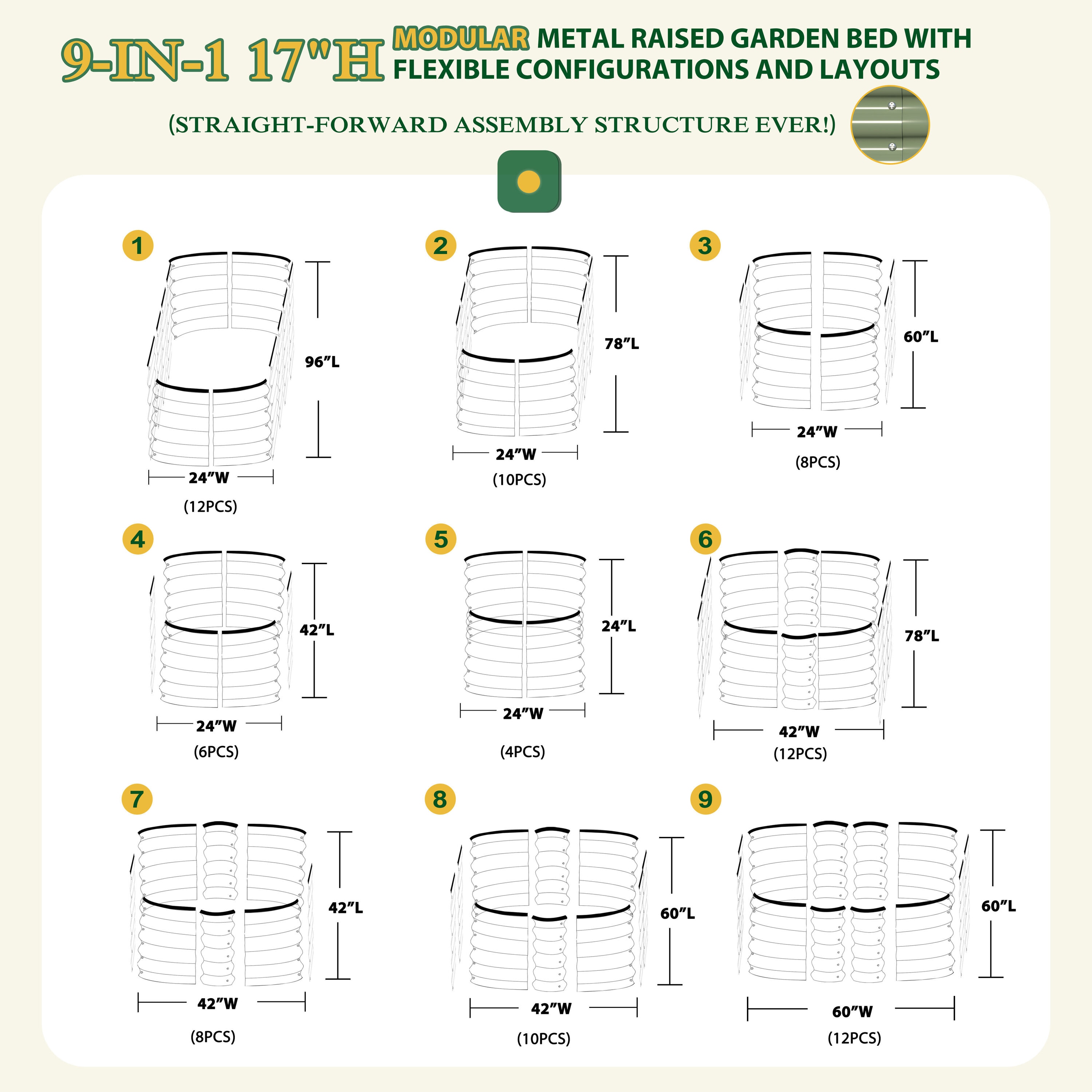 VEIKOUS PG0102-06GY Raised-Garden-Beds - View #3