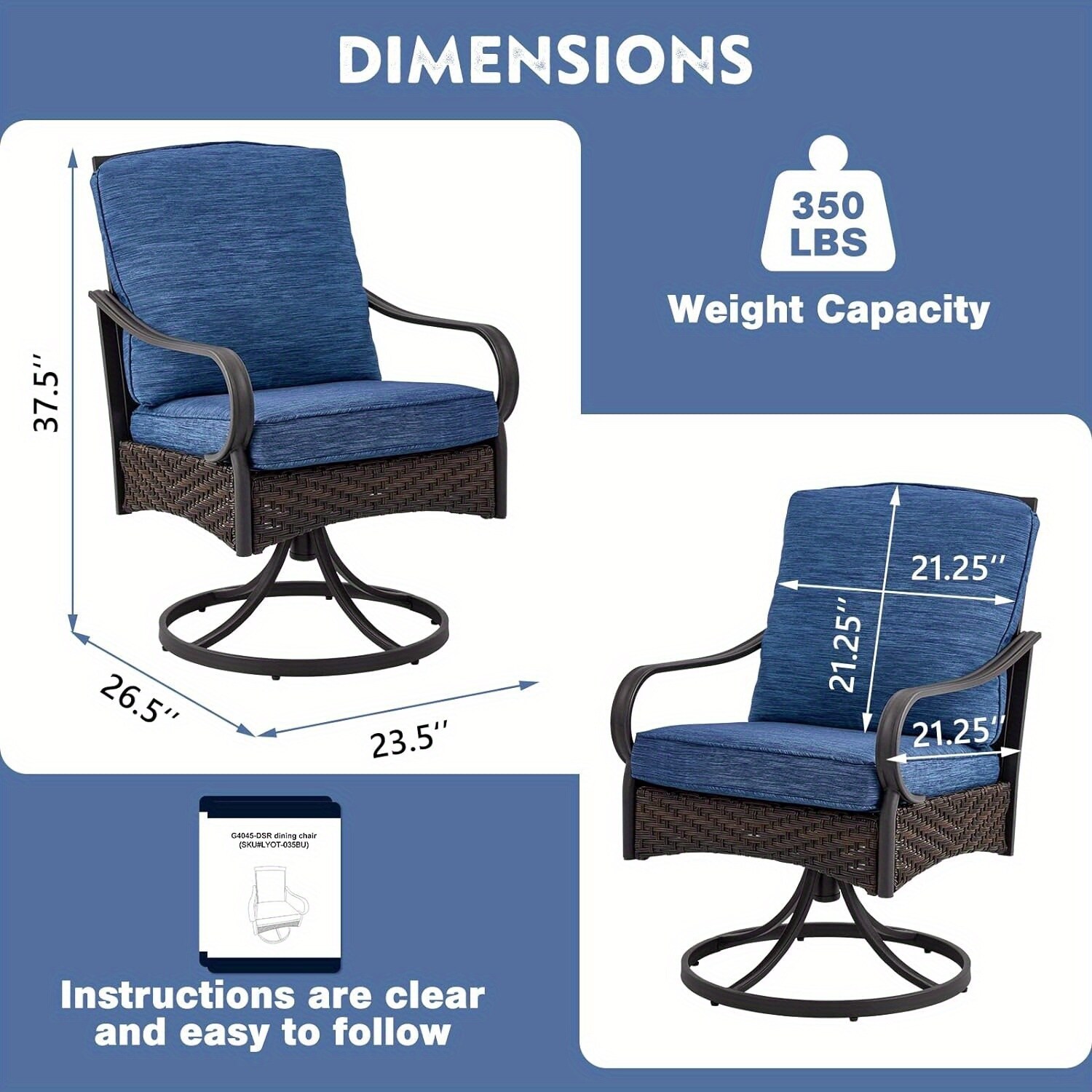 EROMMY LYOT-035BU Patio-Chairs - View #2