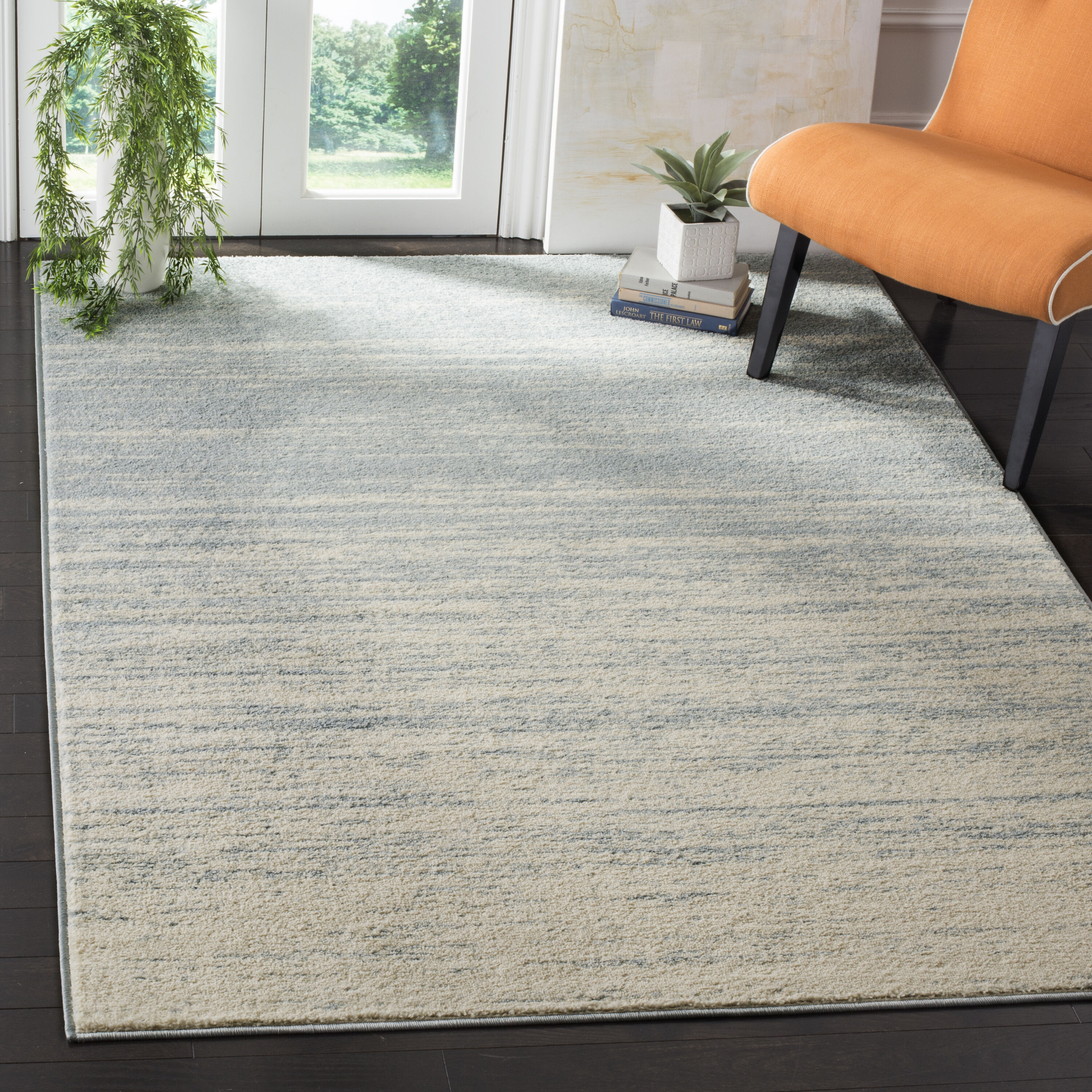 Adirondack 113T Slate Blue Cream 4ft x 6ft Small Rectangle Rug