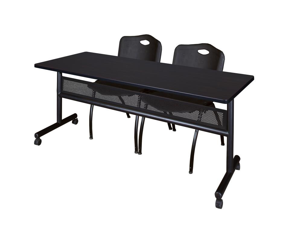 Regency MKFTM7224MW47BK Training Brown 4-Person Training Table (72-in W x 29-in H)