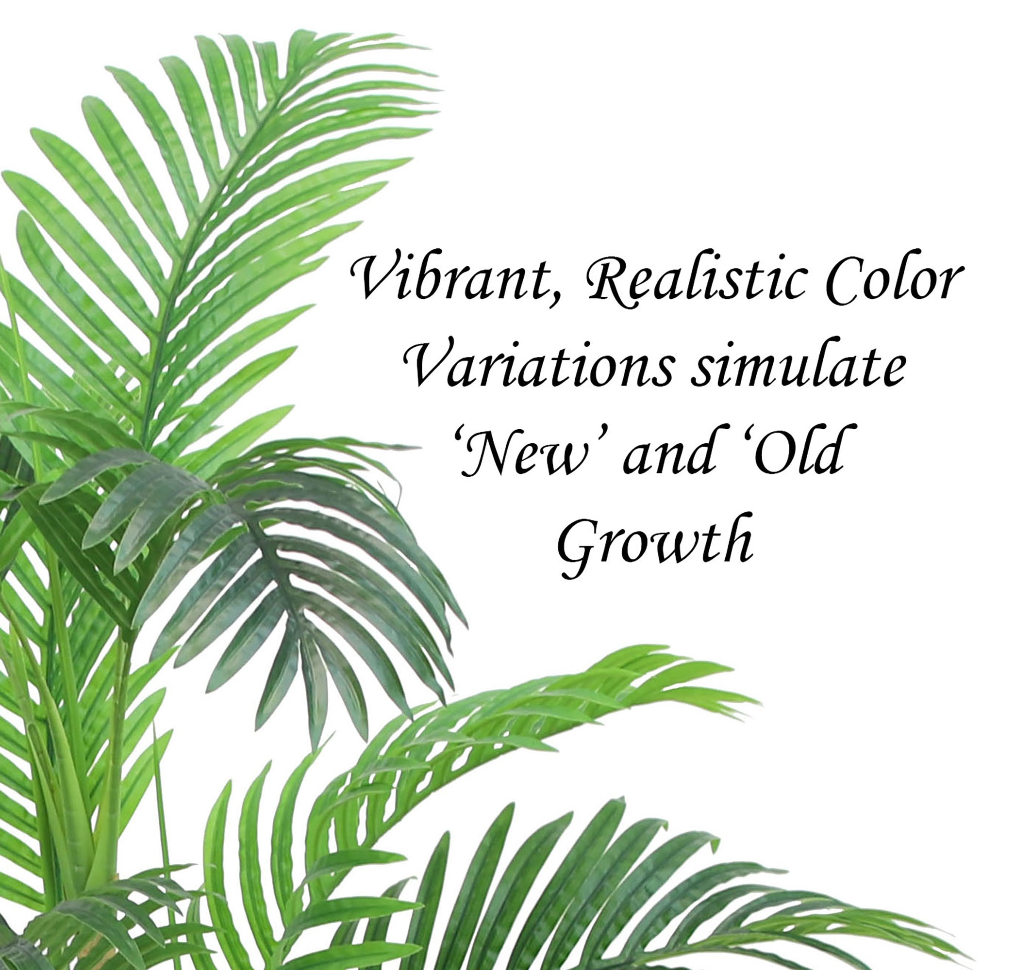 51" Tall Green Silk Palm Floor Plant in Black Pot
