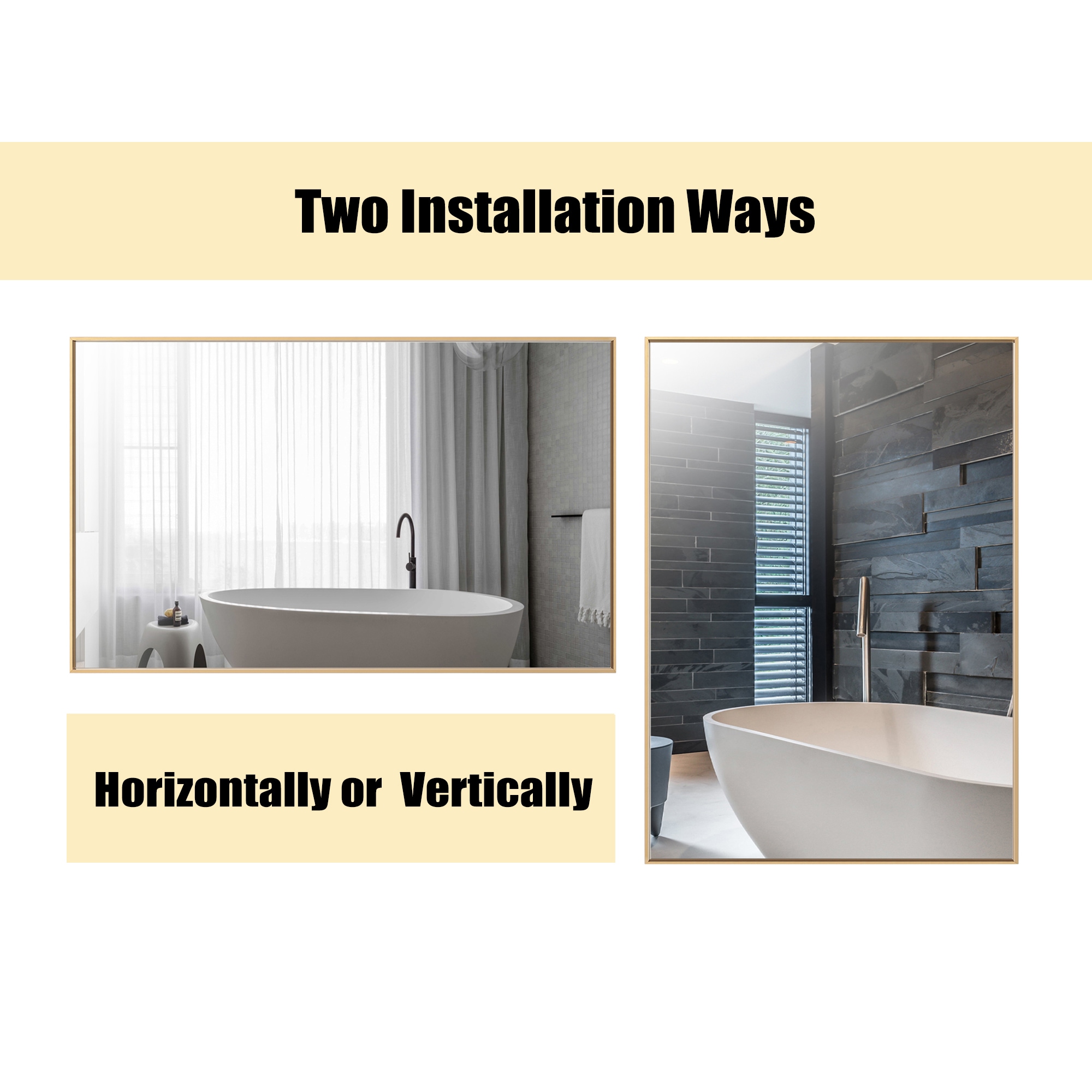 GETLEDEL MR-2513BK Framed-Bath-Mirrors - View #5