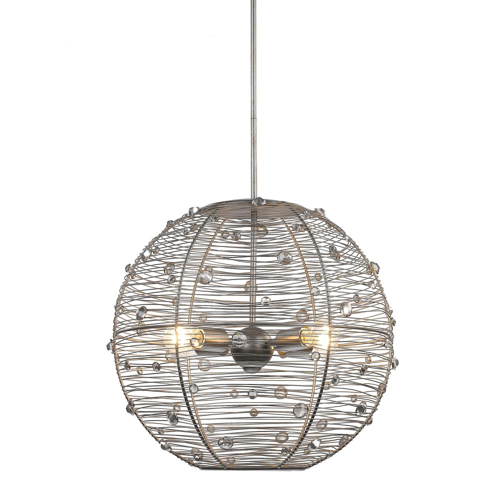 Golden Lighting Joia Peruvian Silver Glam Orb Pendant Light