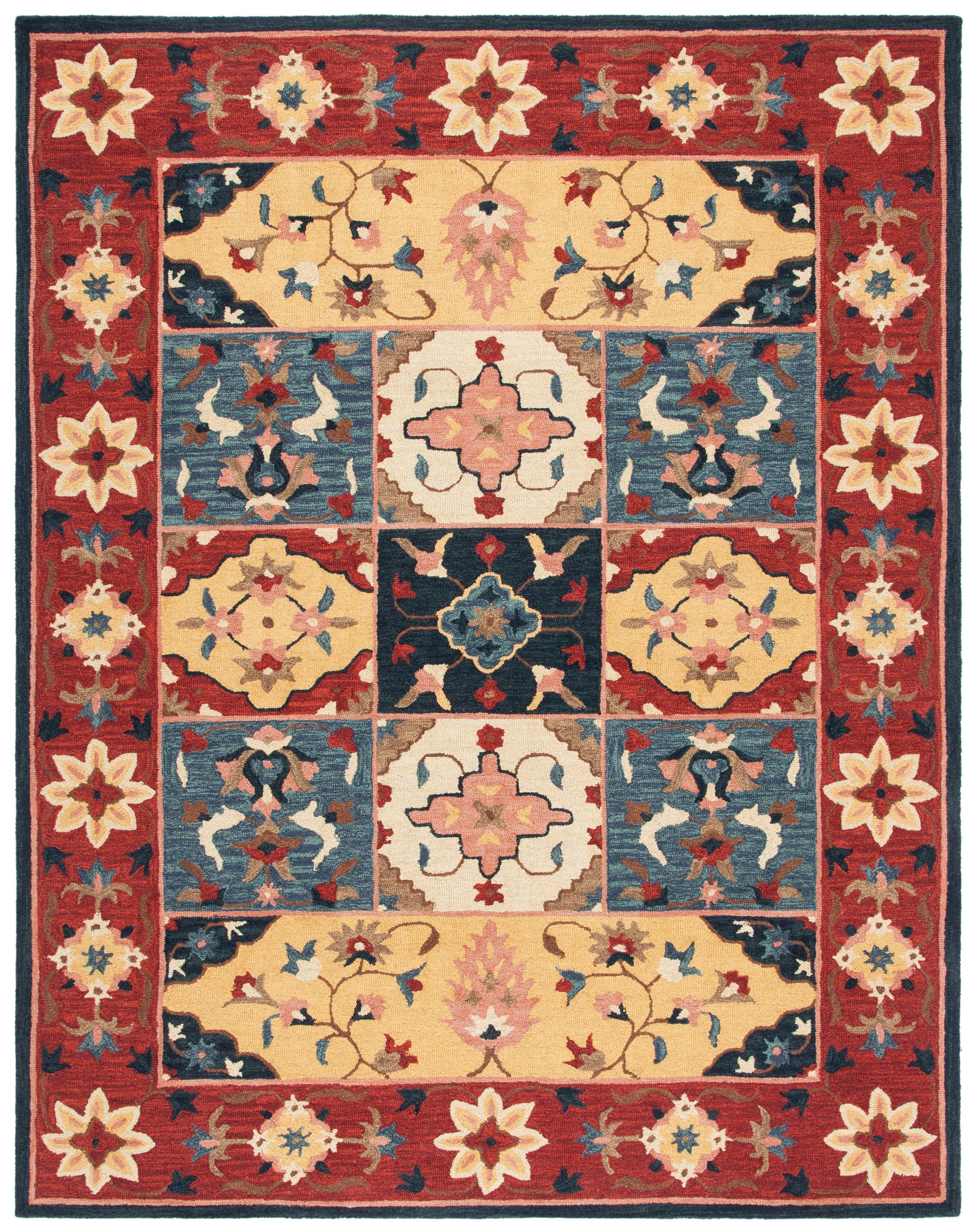 Rustic-Chic Red Wool 8' x 10' Hand-Tufted Area Rug