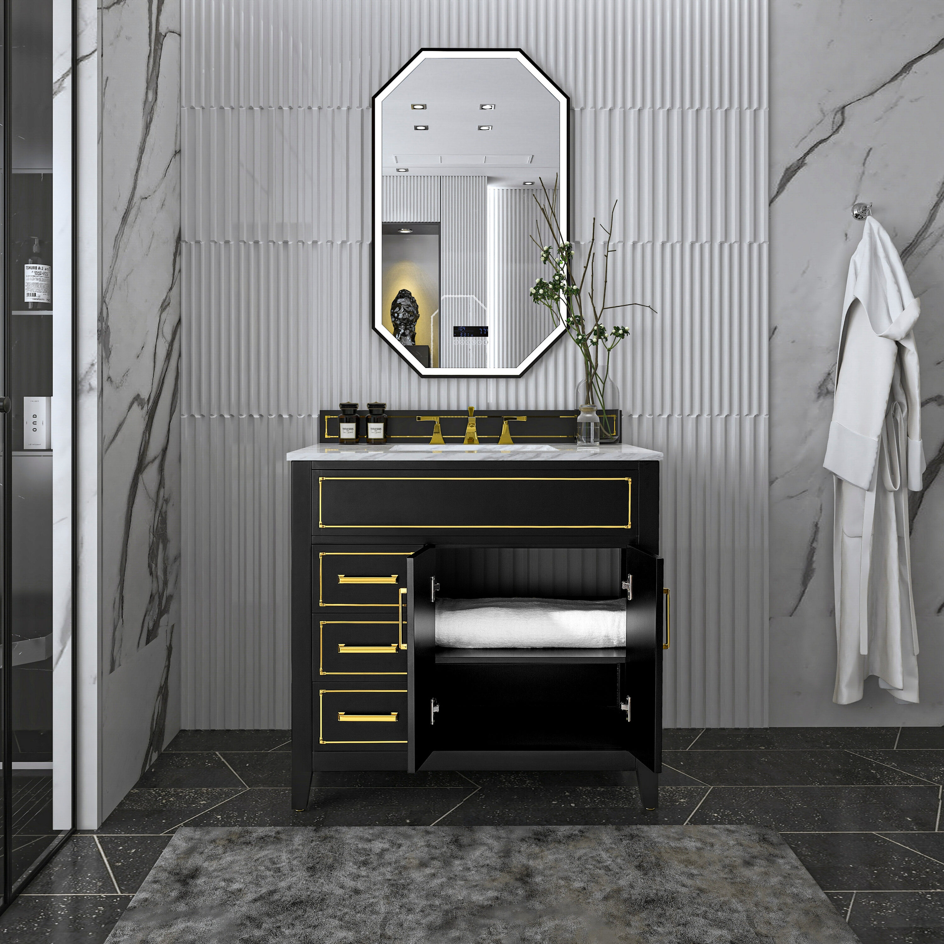 Ancerre Designs VTS-ASPEN-36BOCWGD Bath-Vanity-Combo - View #12