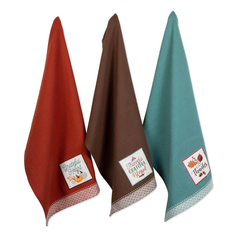 DII CAMZ10699 3-Pack Cotton Solid Any Occasion Dish Towel