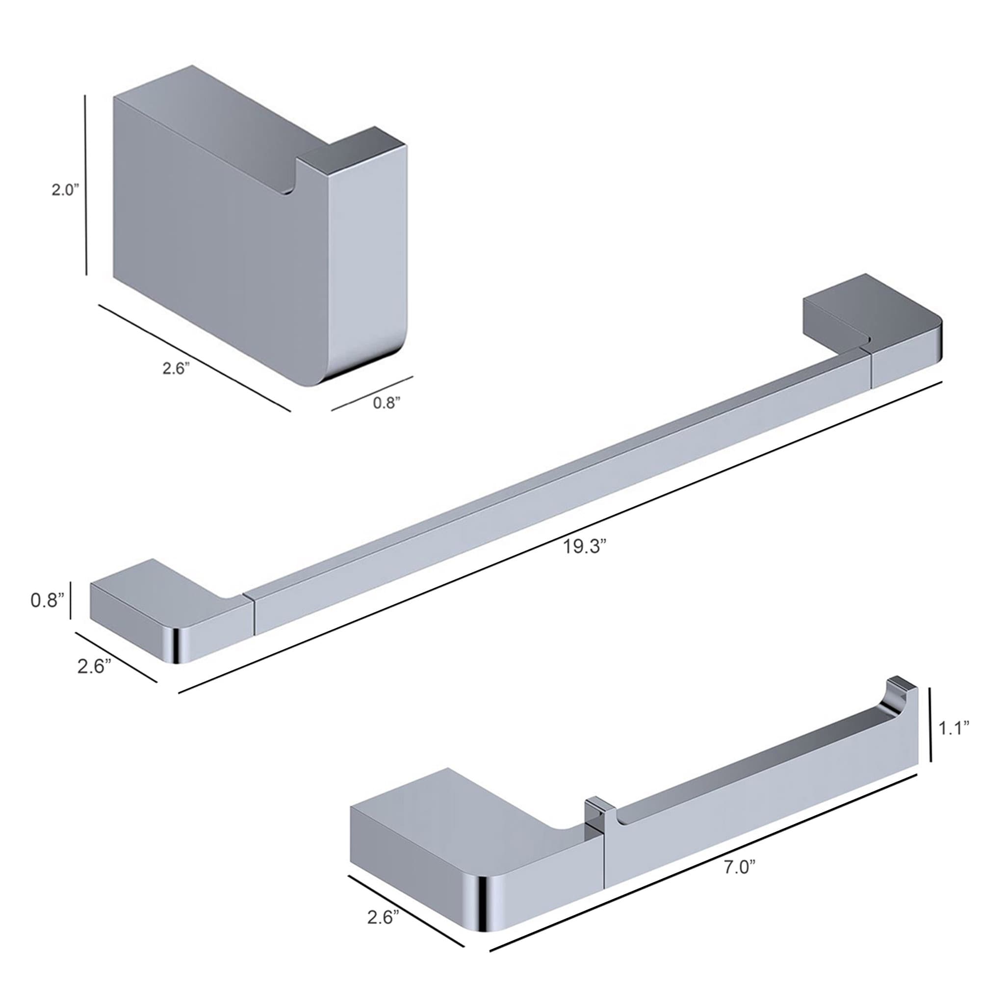 WS Bath Collections CUBE WSBC 226890A CR Decorative-Bath-Hardware-Kits - View #3