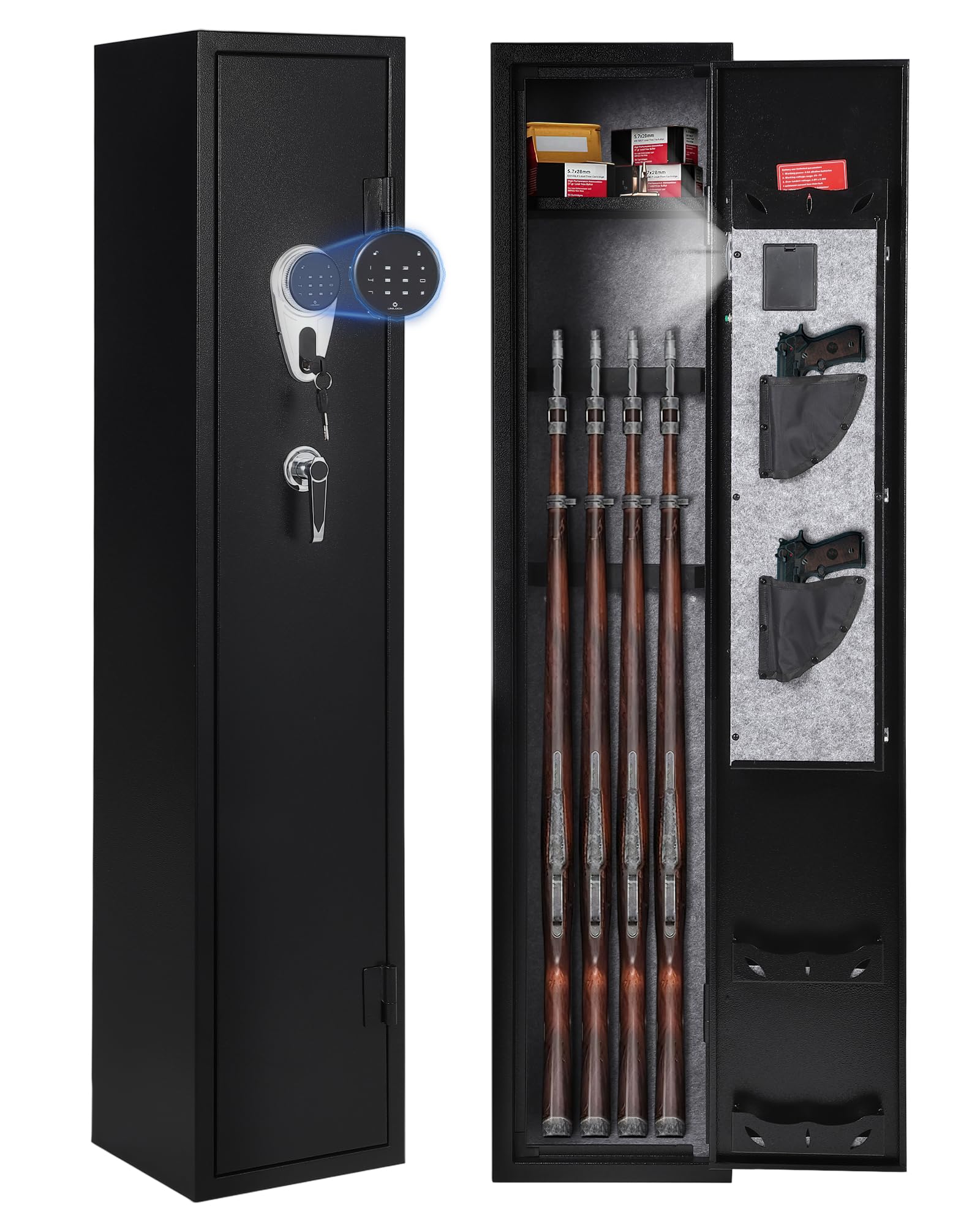 Garvee 6 Gun Safe for Rifles and Pistols Digital Security Cabinet with Adjustable Racks and Shelf