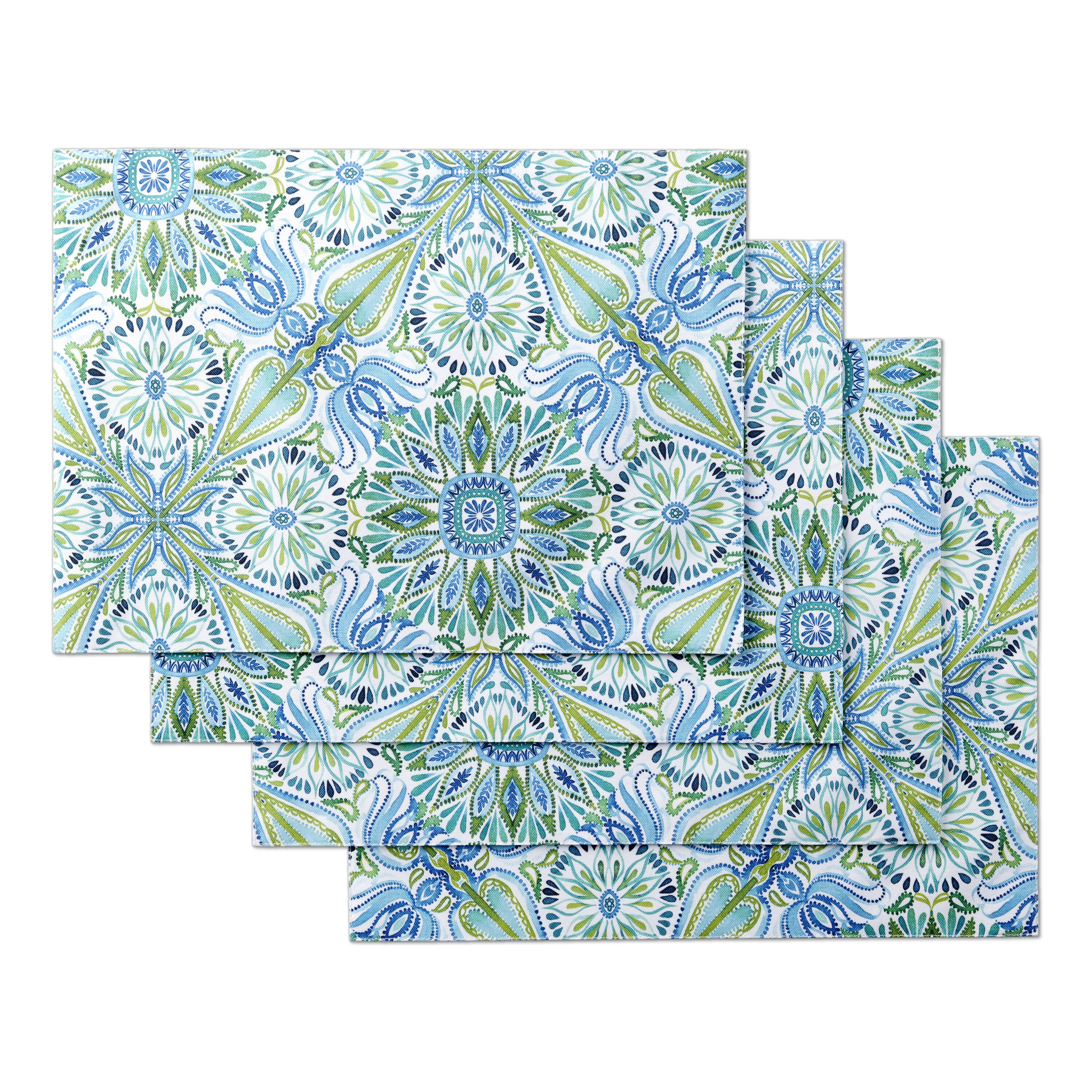 Fiesta P4013823TDFI 54GN 4-Pack Green/Blue Polyester Rectangle Placemats