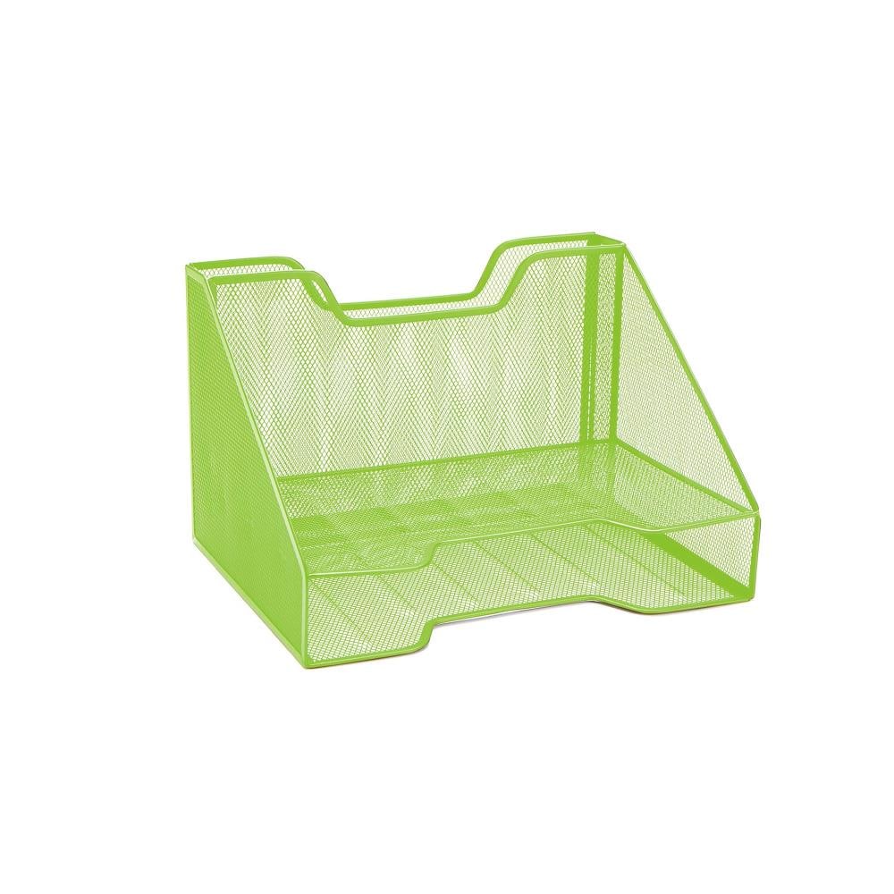 Mind Reader MESHBOX3-GRN Metal 3 Compartment Letter Tray, Pack of 1, Green
