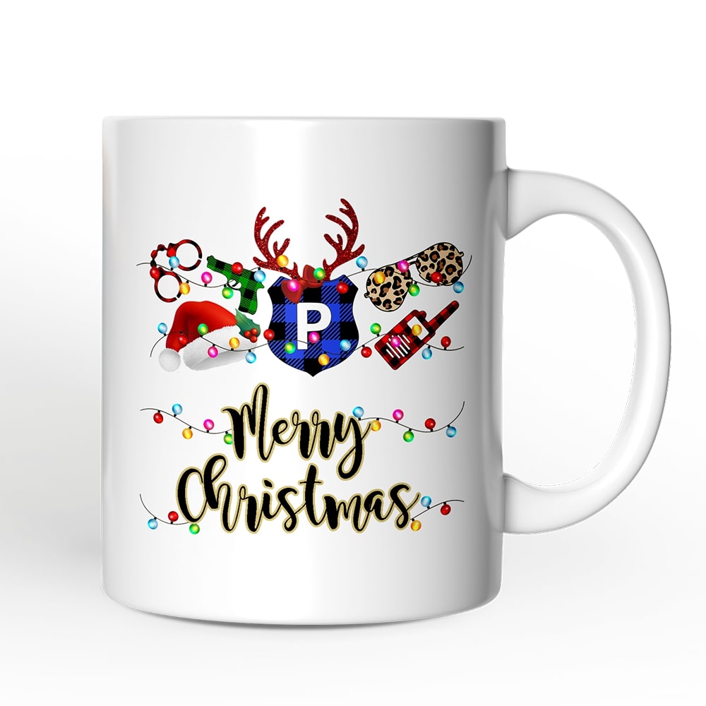 OrnamentallyYou Police Officer Christmas Buffalo Plaid Mug Christmas #NPCM211