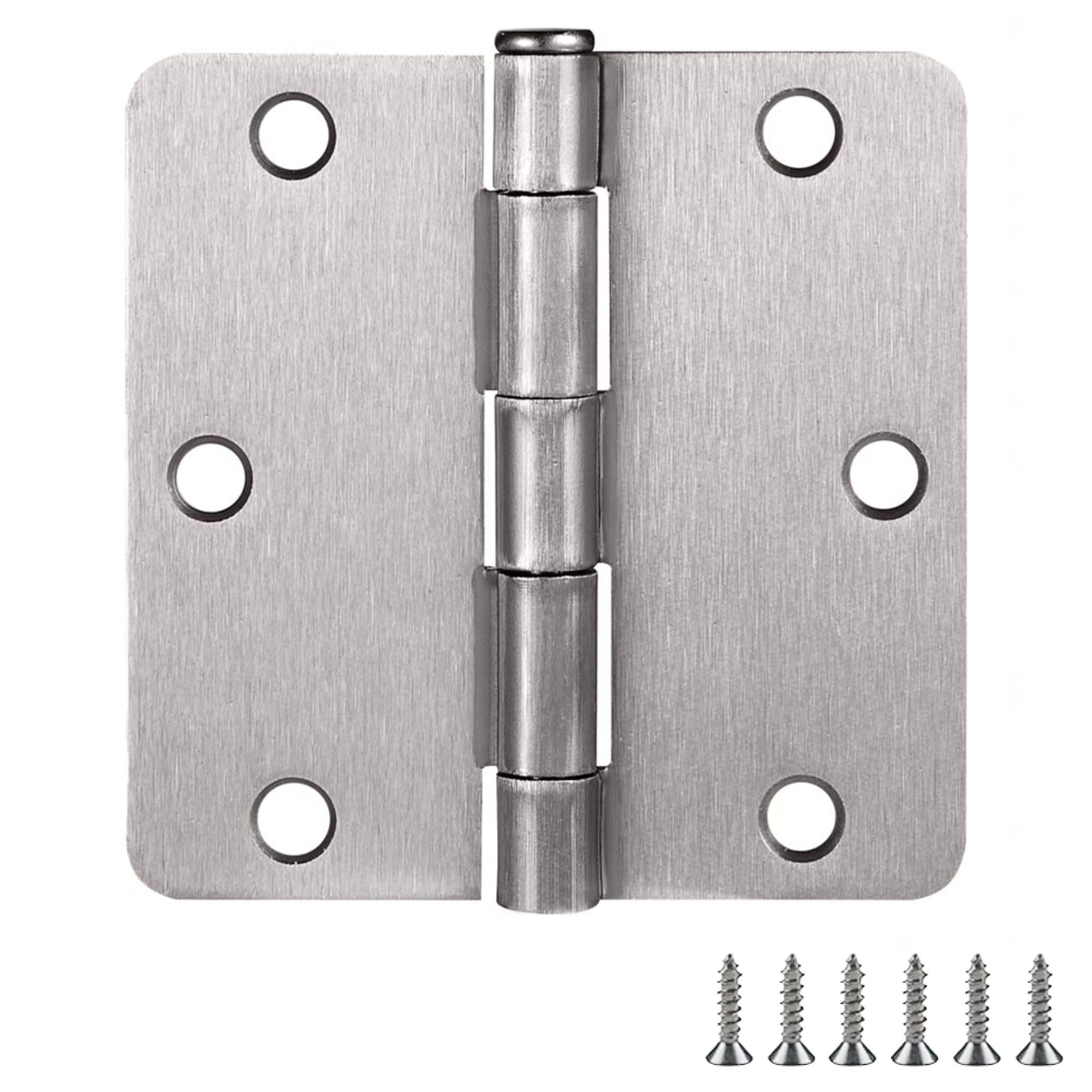 Design House 186064 3-1/2-in H x 1/4-in Radius Satin Nickel Butterfly Interior/Exterior Door Hinge 6 -Pack