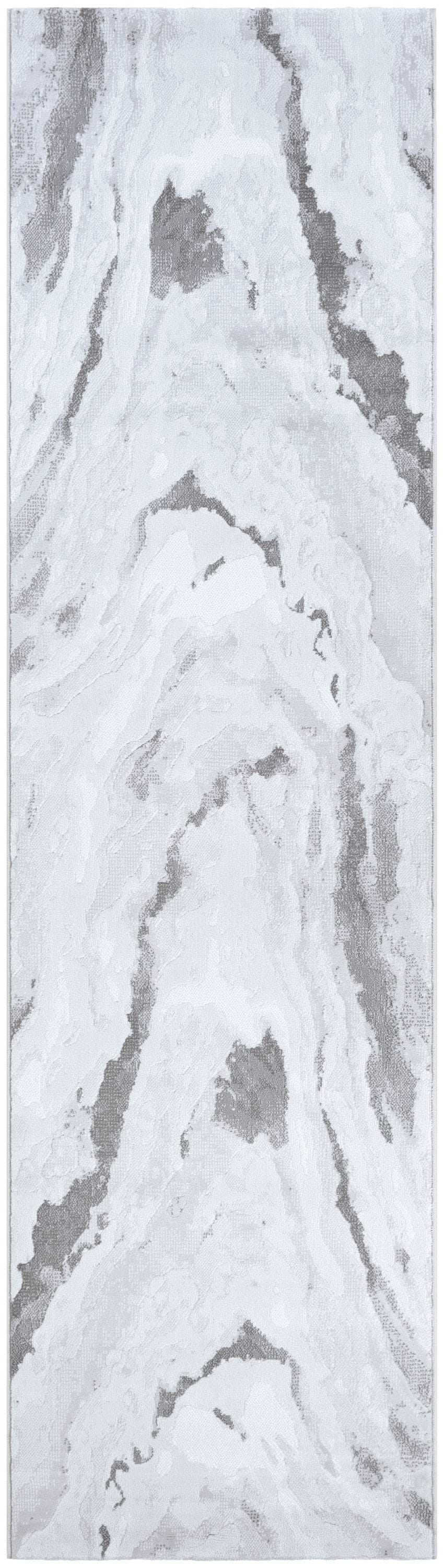 Opal-Mushroom Abstract Marble Runner Rug, 2'2" x 7'10"