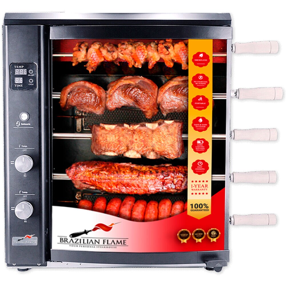 Brazilian Flame BG-05LX-BLACK 2.53-Sq. in Black Portable Liquid propane Grill