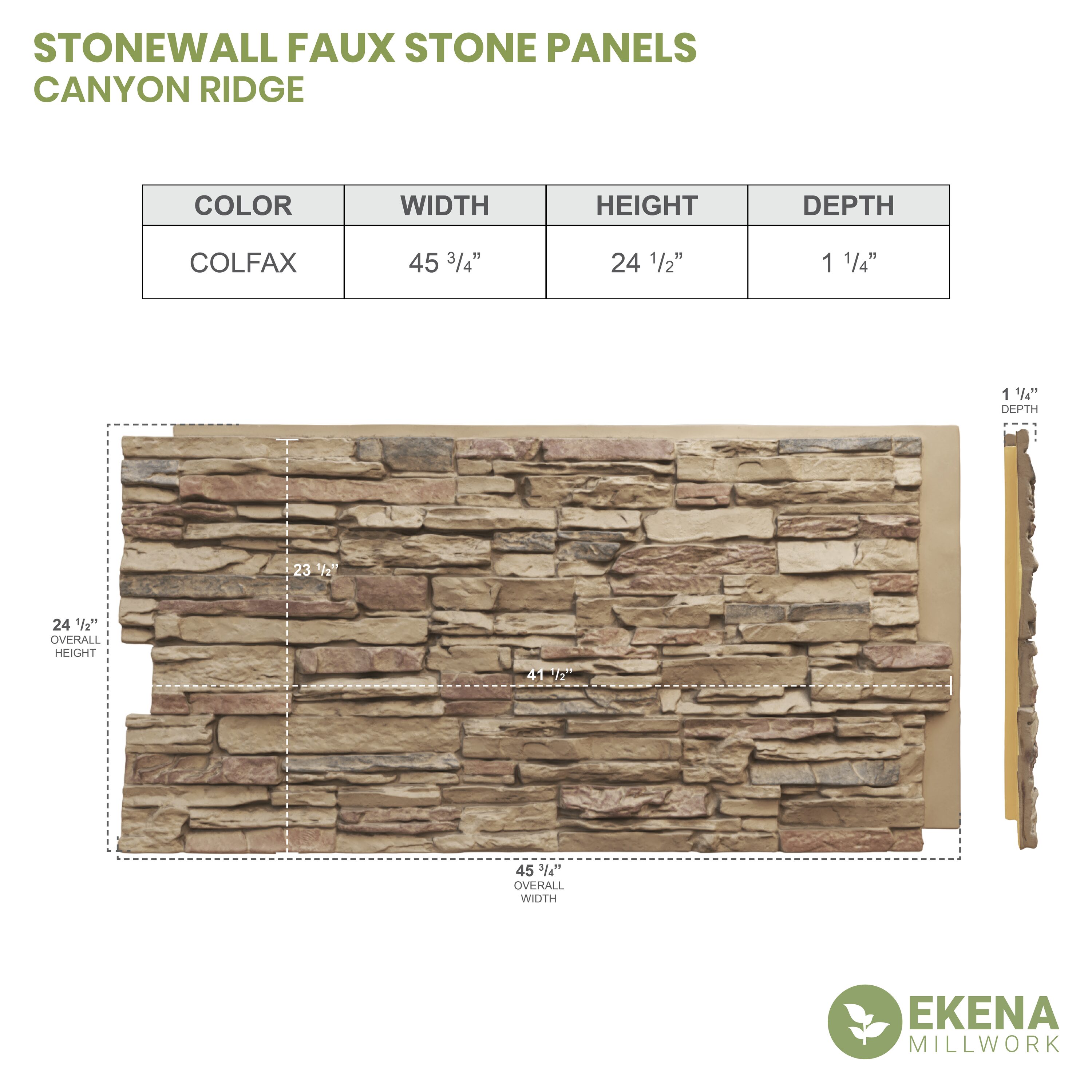 Ekena Millwork PNU24X48CNCO Stone-Veneer - View #18