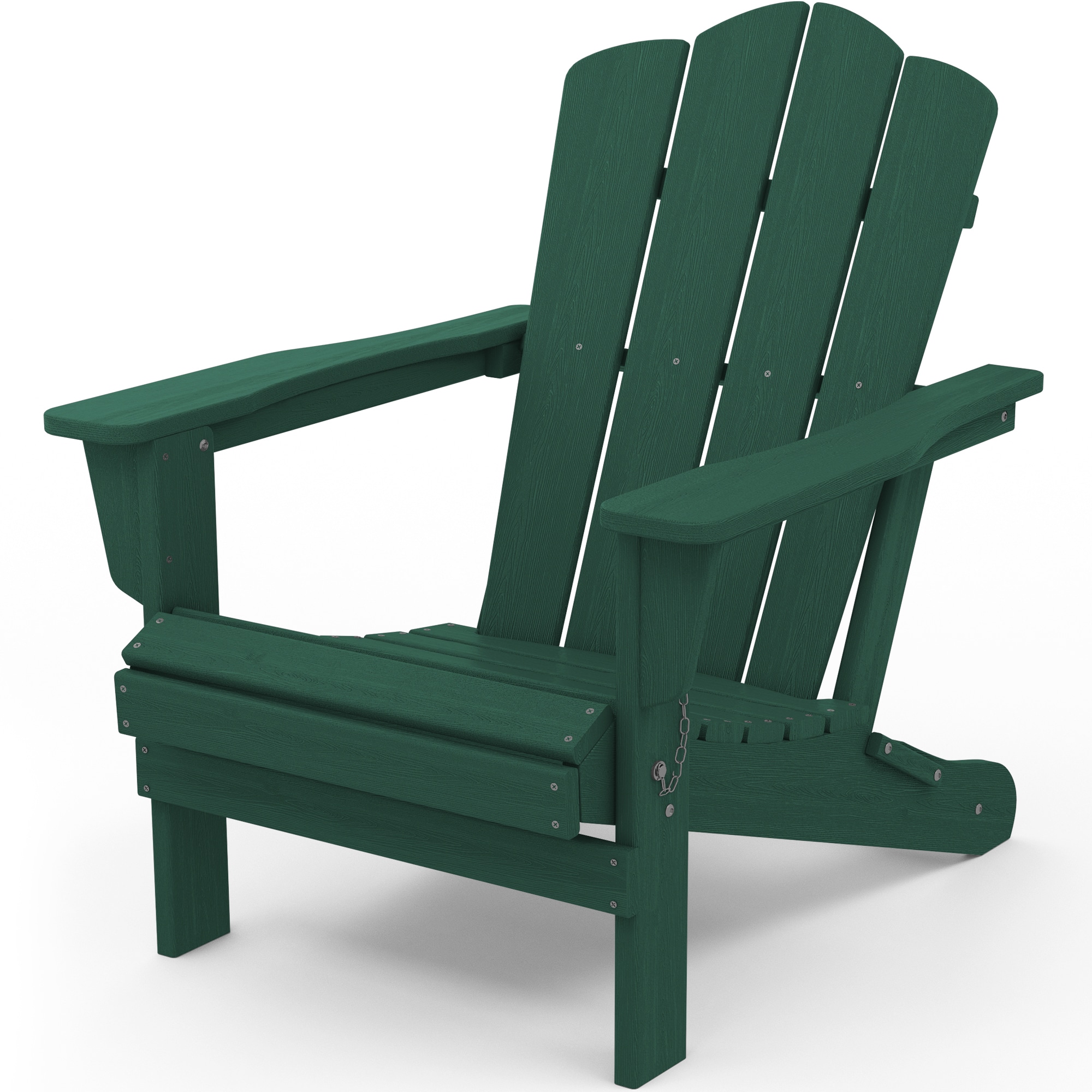 JEAREY Folding Patio Adirondack Chair Stackable Green Hdpe Frame ...