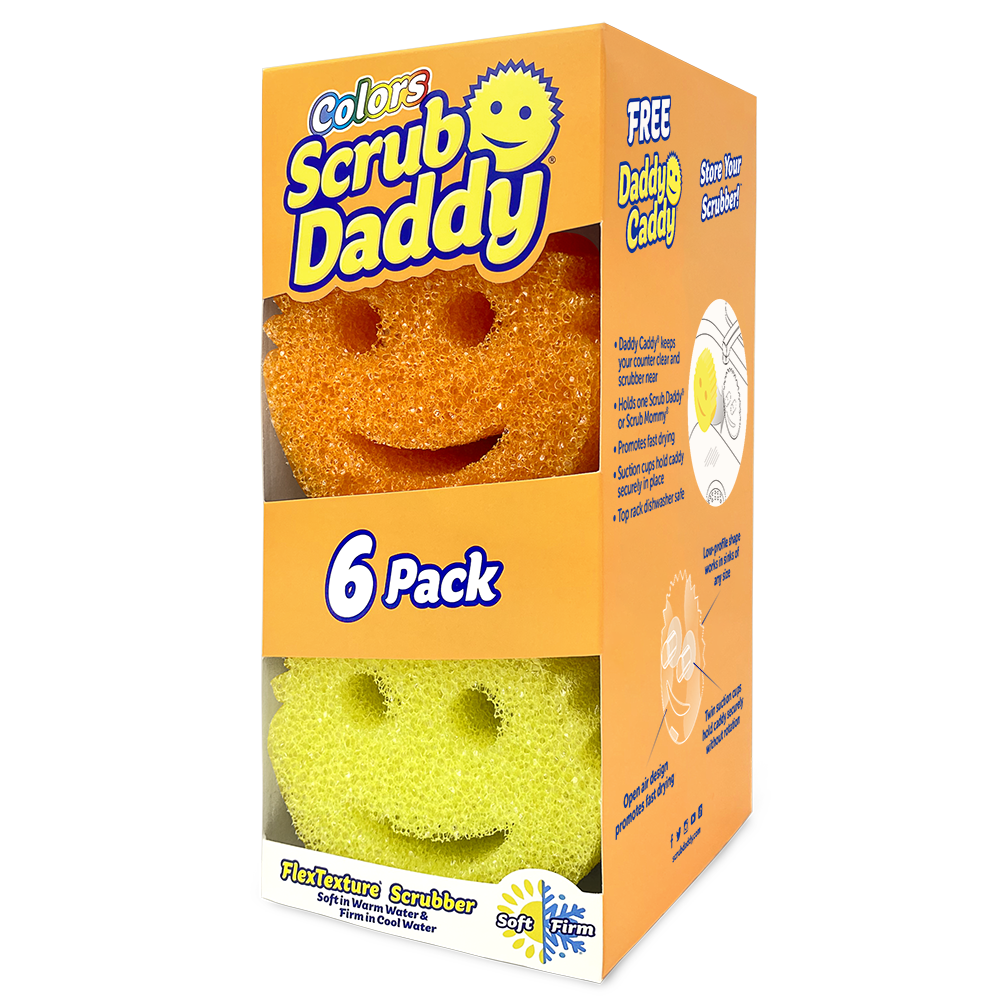 Scrub Daddy 6 Scrub Daddies + 1 Daddy Caddy variety pack Polymer Foam  Sponge (6-Pack) in the Sponges & Scouring Pads department at