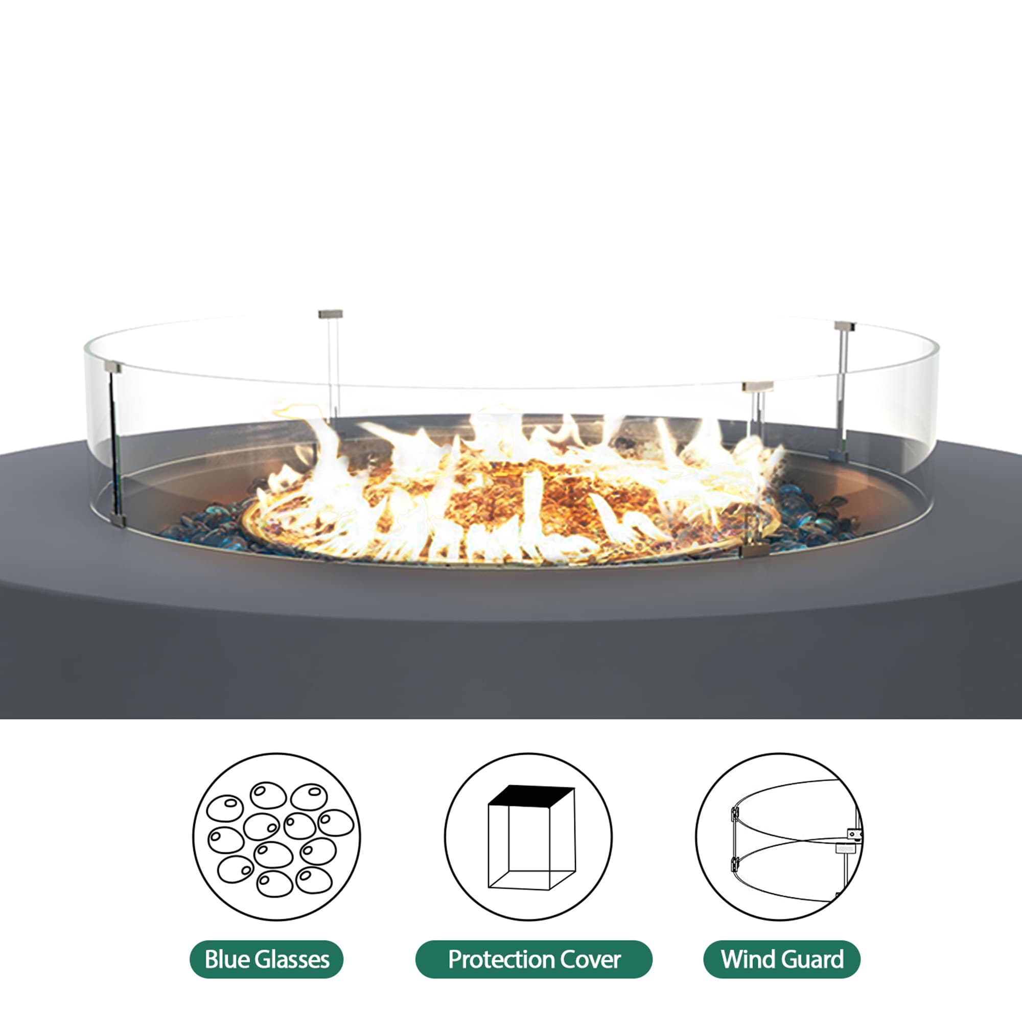 UPHA 42M-BLZWST-DK Outdoor-Gas-Firepits - View #4