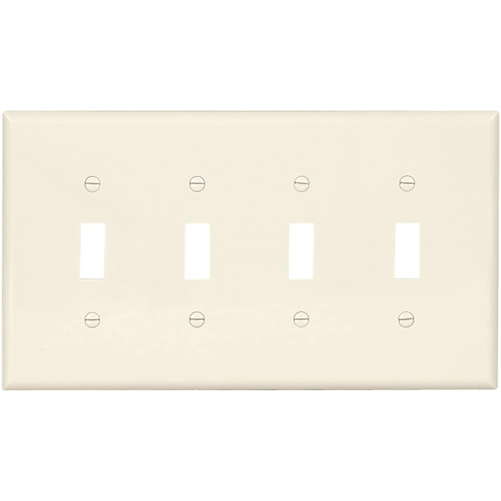 Eaton PJ4LA-F-LW 4 -Gang Midsize Size Light almond Polycarbonate Indoor Toggle Wall Plate