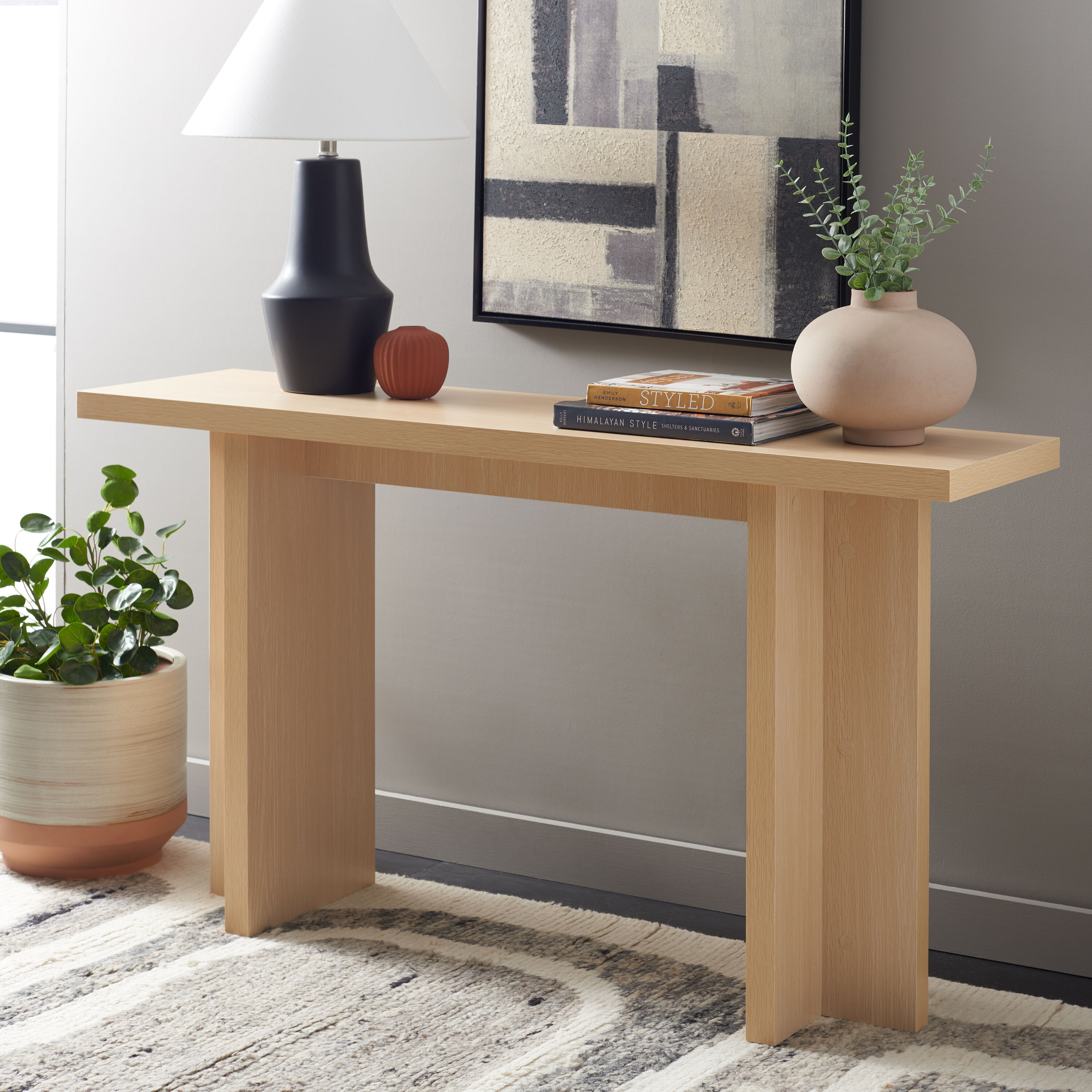 Safavieh CNS9301A Scandinavian Composite Nc Coating 52-in W x 29.93-in H Console table