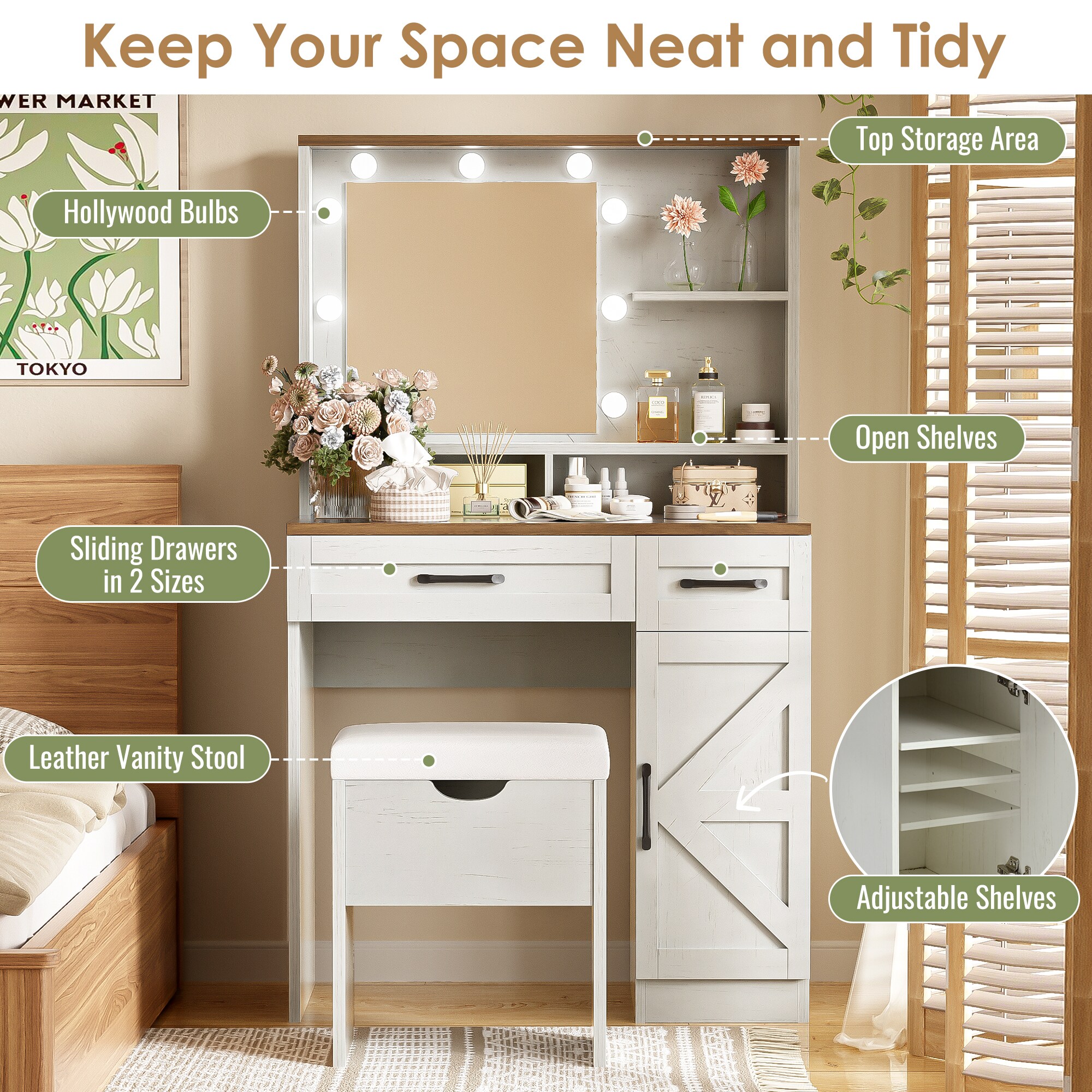 SINOFURN SYD250022WT Bedroom-Vanities - View #4