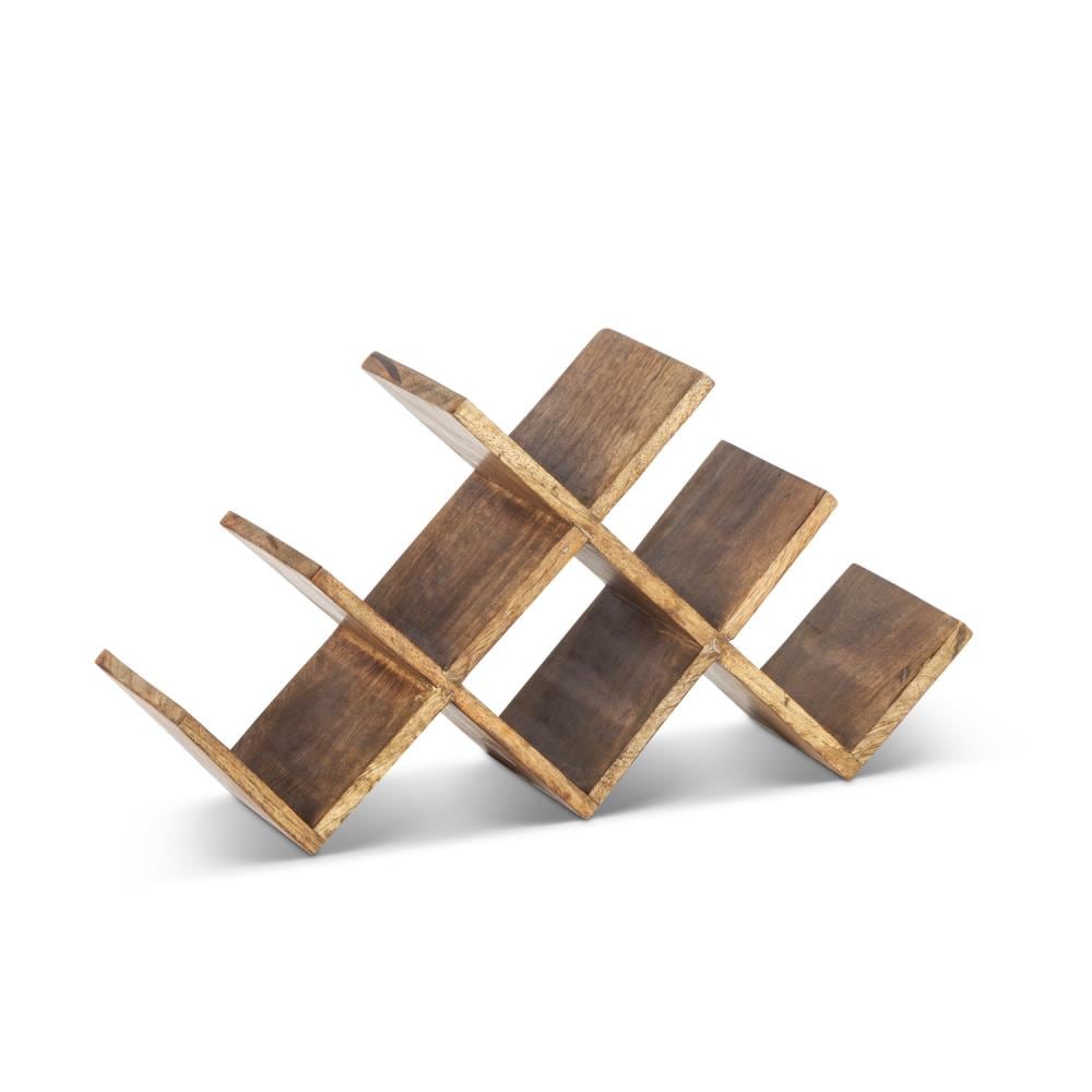 Lone Elm Studios 95037EC 6 -Bottle Brown Wood Wine rack