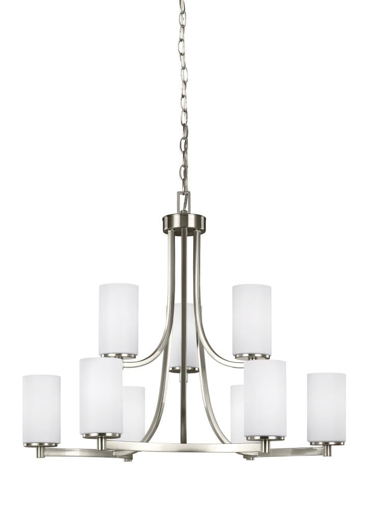 Generation Lighting 3139109EN3-962 Hettinger 9 -Light Brushed Nickel Transitional For Use in Dining Rooms, Foyers, Kitchens, Chandelier