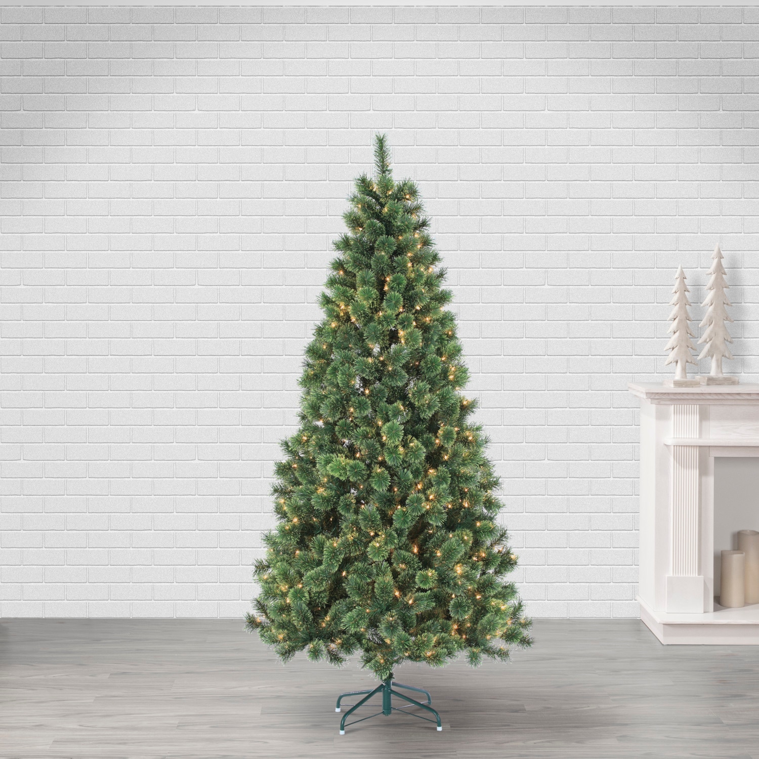 Sterling Tree Company 7.5-ft Cashmere Pine Pre-lit Artificial Christmas ...