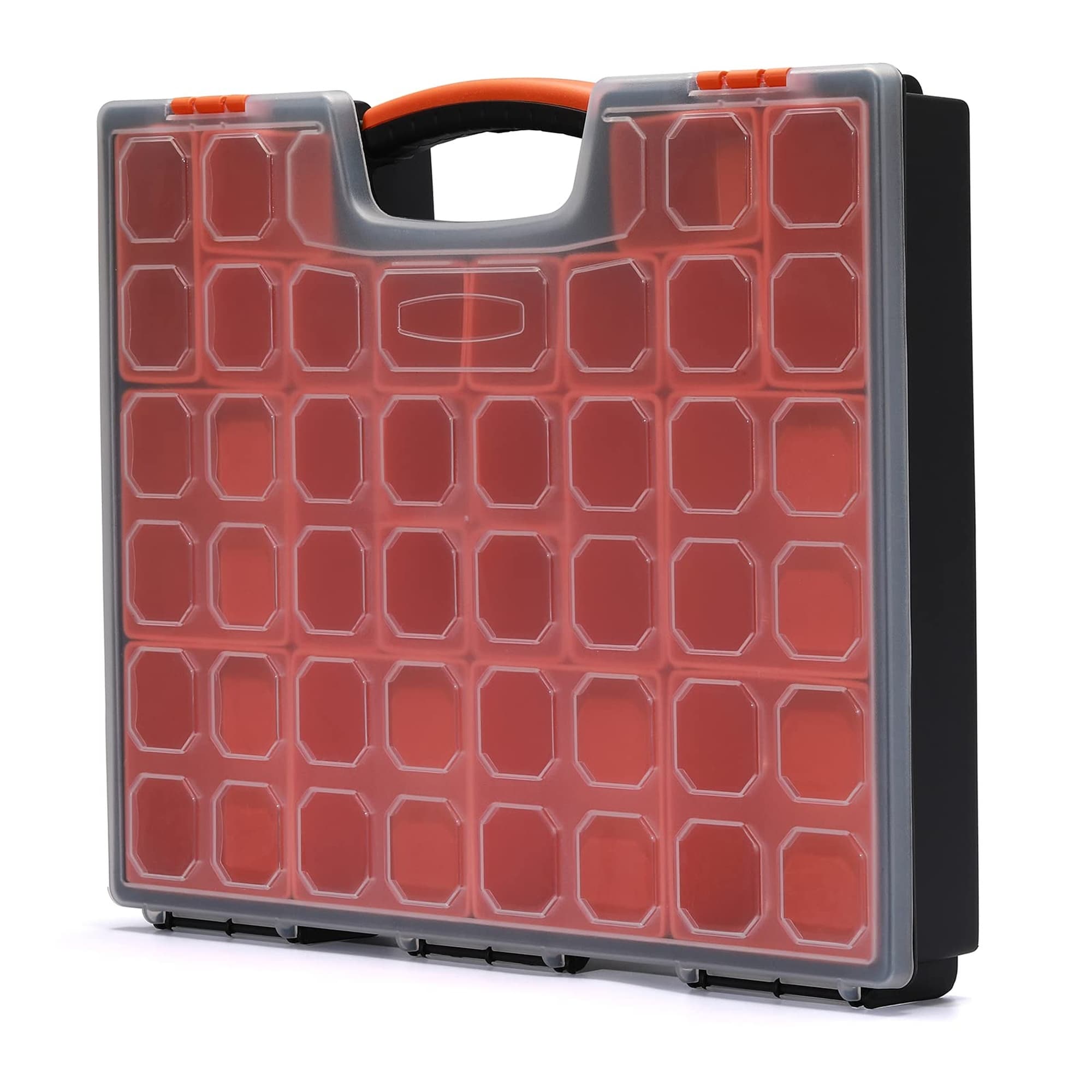 Angel Sar Multi Purpose Toolbox Professional Organizer with 24 Bin Compartments for Hardware Screws Bolts Nuts Nails Tools Arts