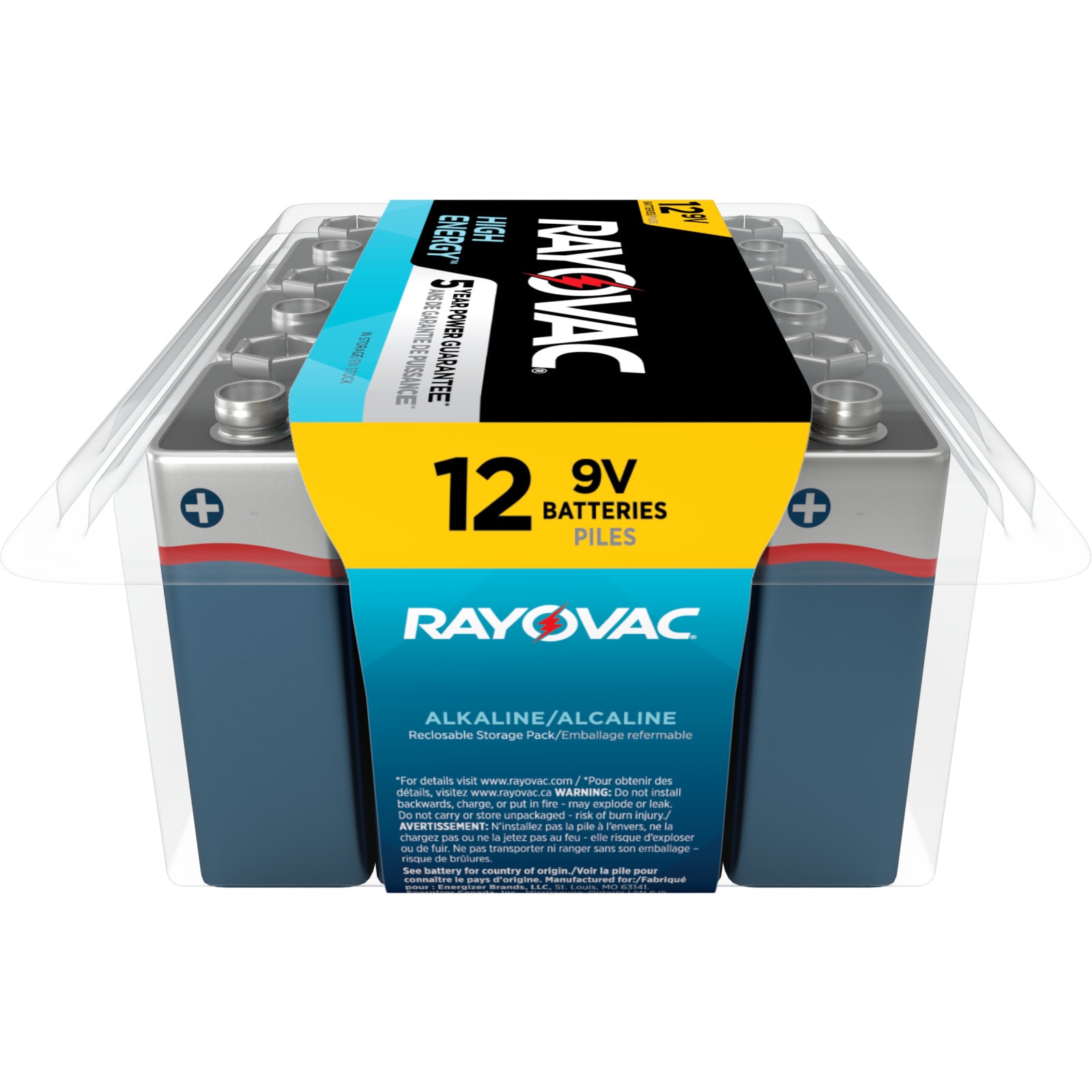 Rayovac High Energy Alkaline 9-Volt Batteries (12-Pack) in the 9